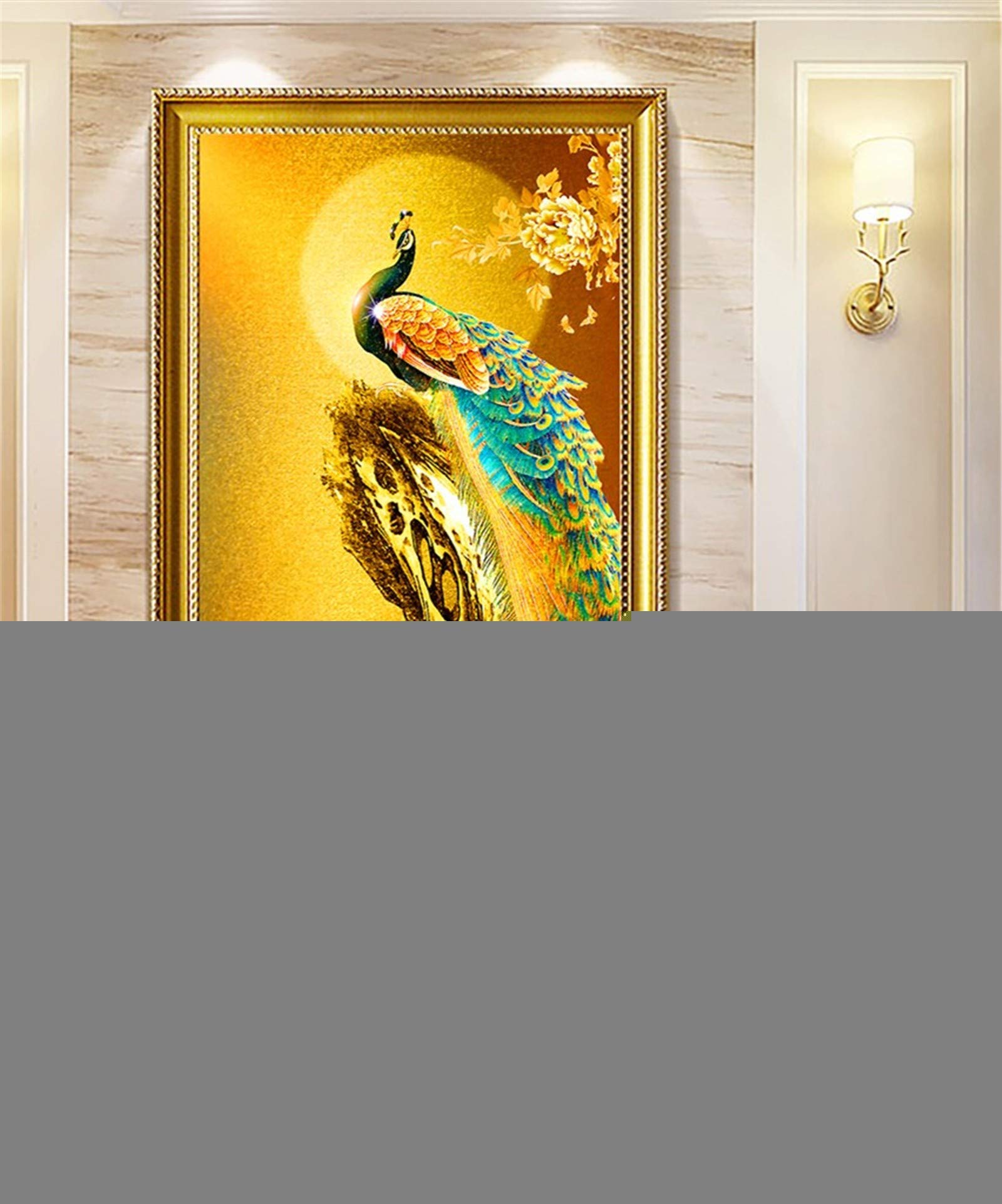 Diamant Peinture Complète Paon Point de Croix Strass Canevas Adulte Salon 24x72