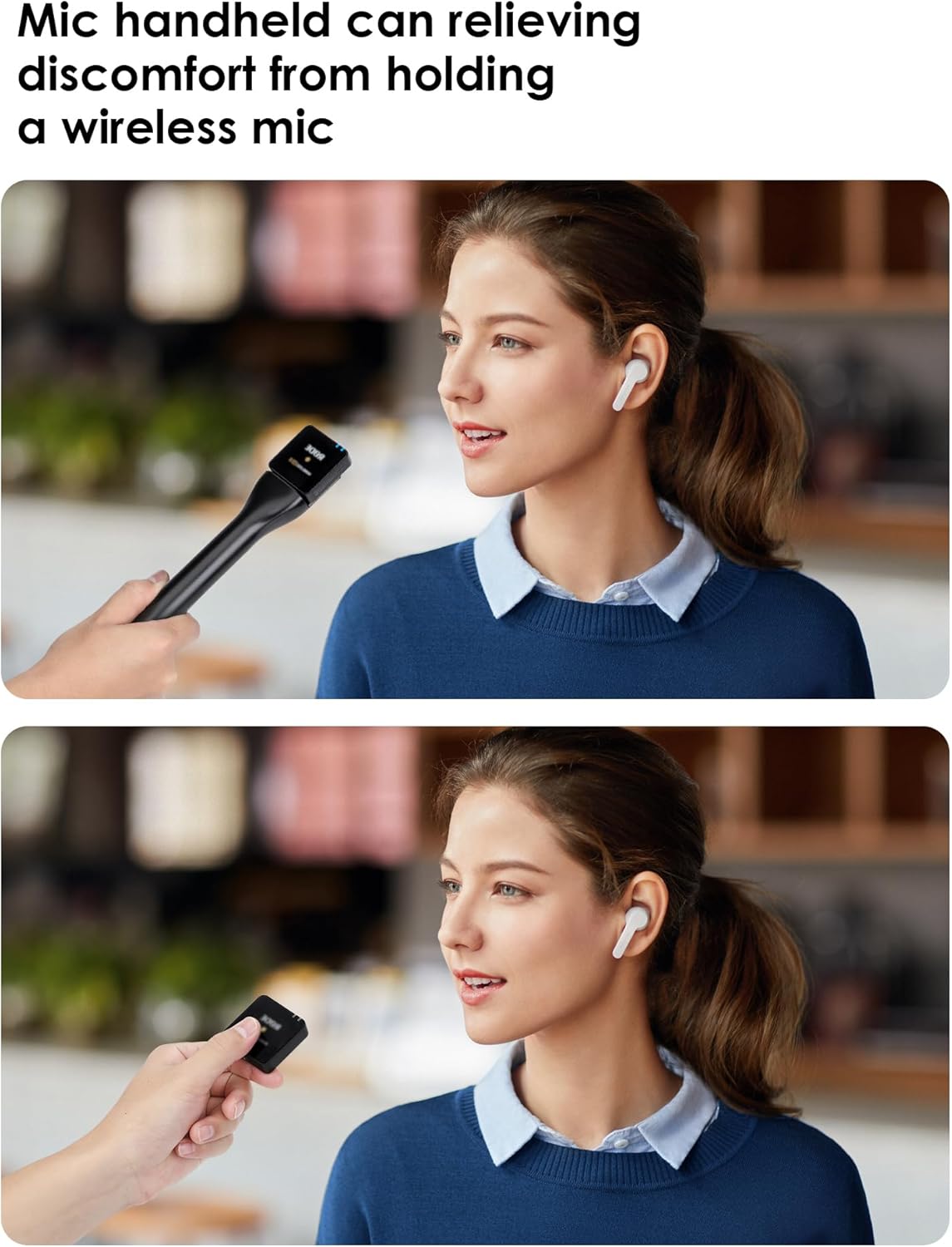 SUNMON Handheld Mic Stand for Rode Wireless Mic with Pop Filter(Purple), Holder for Rode Go 2/Wireless Pro, Interview Microphone Adapter Handheld for Wireless Go/Wireless ME - Image 5