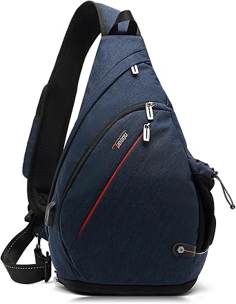 TUDEQU Large Sling Bag for Men 19L, Crossbody Backpack with 8 Pockets | One Strap Backpack with Umbrella Pocket,Sling Backpack with Stability Strap, One Shoulder Backpack for Hiking,Gym,Travel