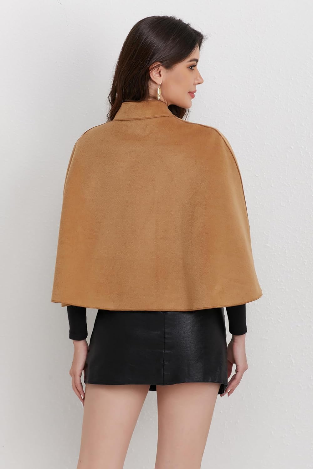 Short Cape for Womens Winter Warm Shawl Wraps Cardigan Dressy Cloak for Party - Image 4