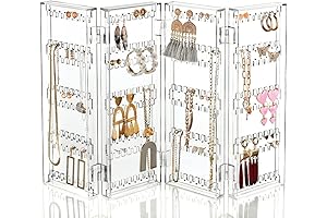 Sagler Foldable Jewelry Storage Rack: Organize 140 Pairs of Earrings Effortlessly