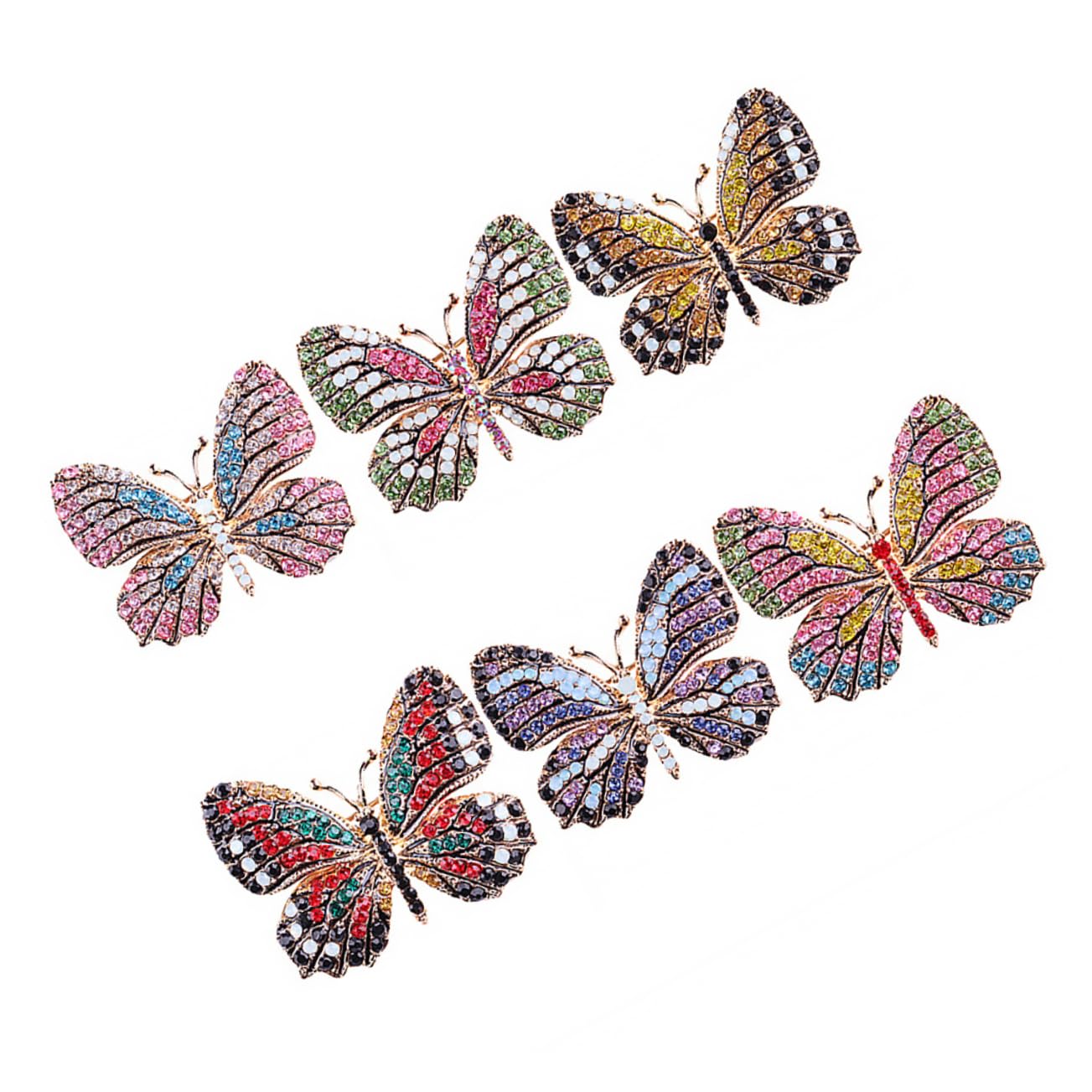VALICLUD Vergoldete Schmetterlings-tierbrosche Damenschmuck Trachtenbrosche Rhinestone Kleidung Zubehör Korsage Kragen Hübsche Brosche Bunte Mädchendekoration Legierung