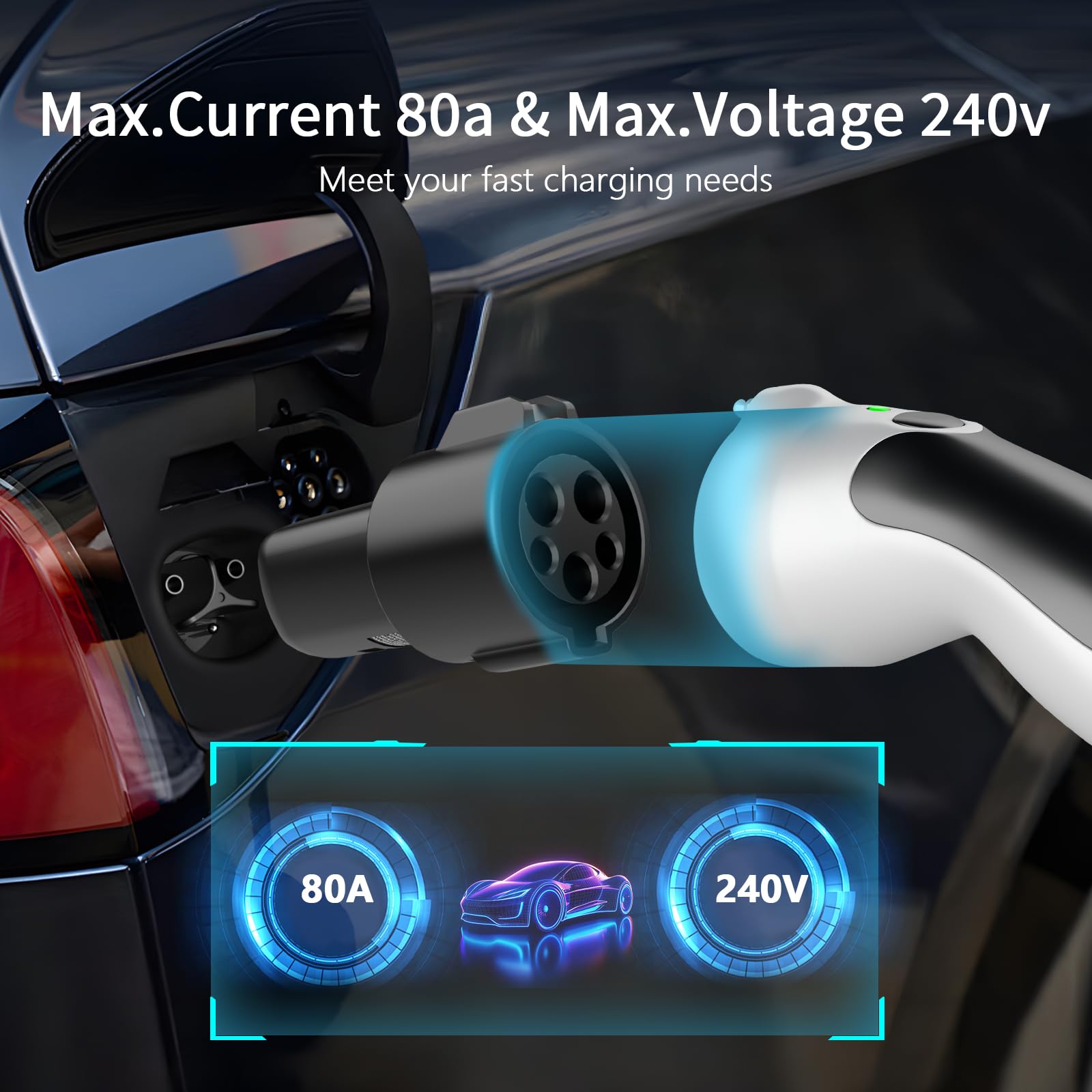 Amazon.co.jp: J1772 - Teslaアダプター - 最大80A 250V AC、Tesla