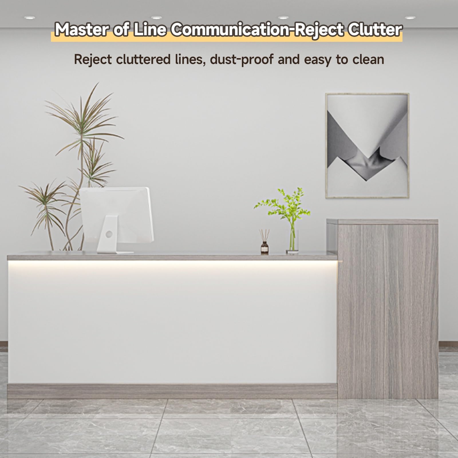 Moderno banco di archiviazione per reception, scrivania, ufficio, elegante, per negozi di scarpe e negozi di cosmetici, colore caffè al latte