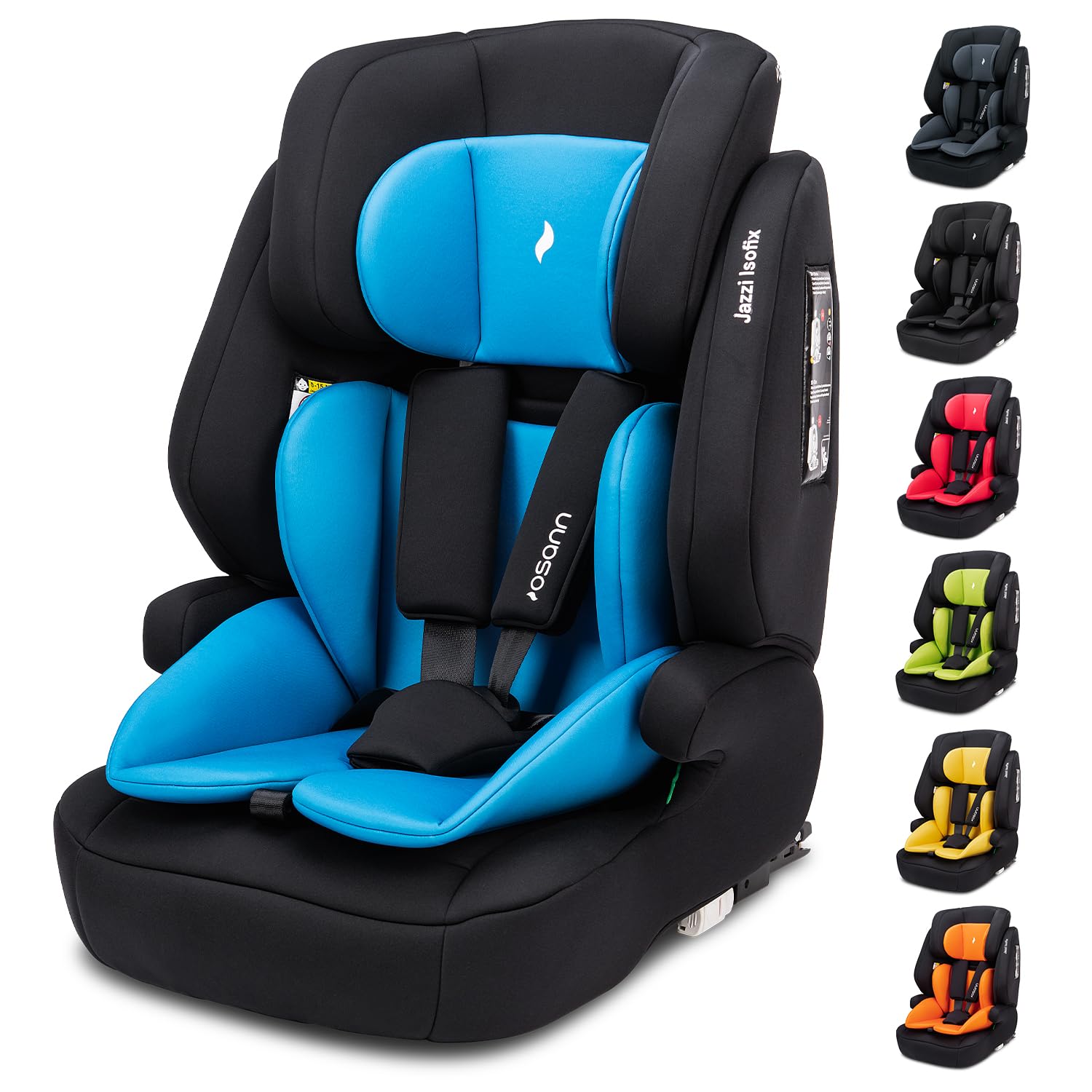 Osann Jazzi Isofix – Der sichere Kindersitz ab 1 Jahr (76–150 cm), mitwachsend mit Isofix & Top-Tether, Schutz & Geborgenheit auf jeder Fahrt - Ocean