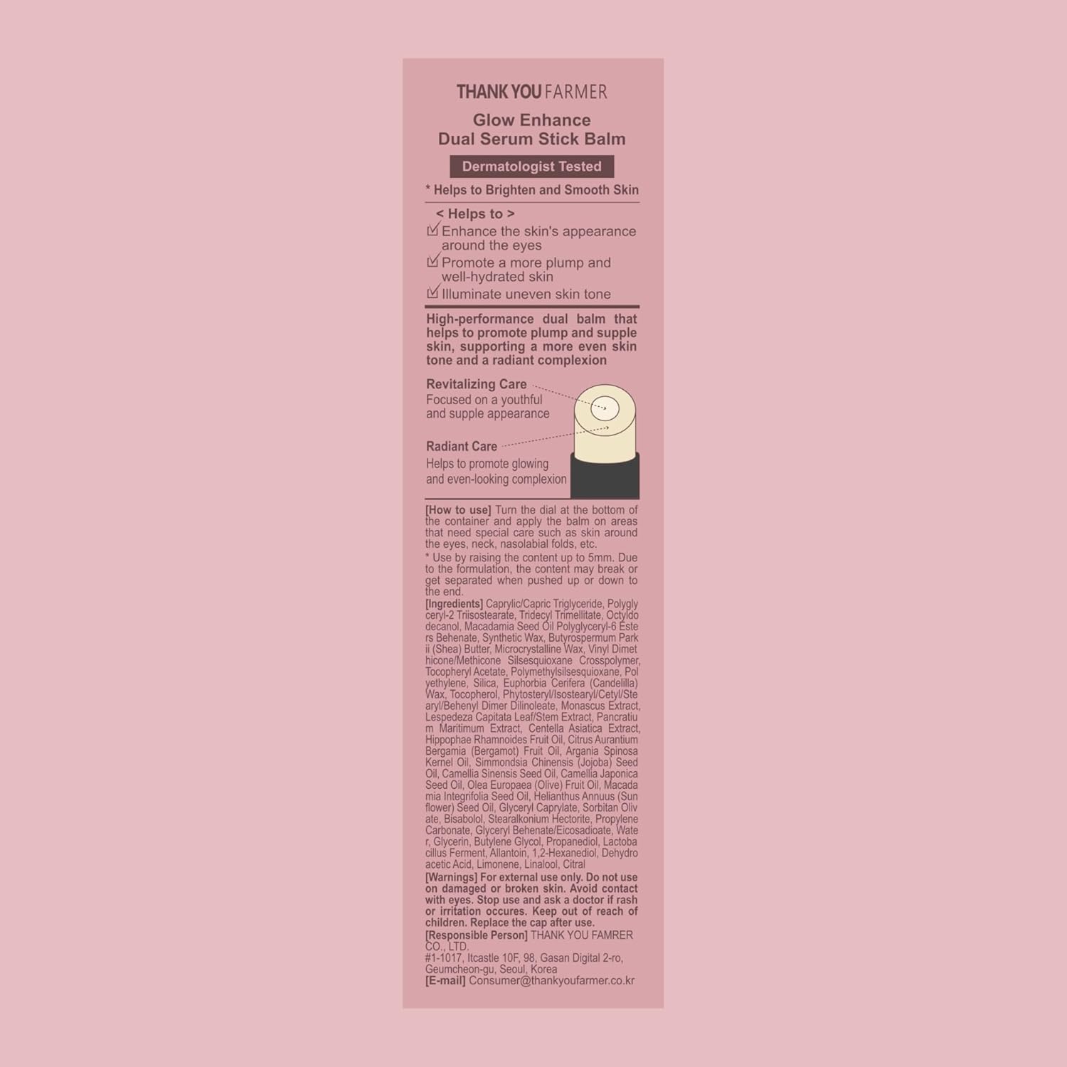 THANKYOU FARMER Glow Enhance Dual Serum Stick Balm - Korean Eye Cream for Face, Crows Feet Eye Treatment Fine Lines Lifting 0.35oz - Image 7