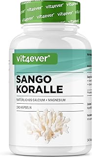 vit4ever Sango Meereskoralle - 240 Kapseln (3 Monate) - 660 mg Calcium & 330 mg Magnesium - Natürliche Kalzium- und Magnesiumquelle - Hochdosiert