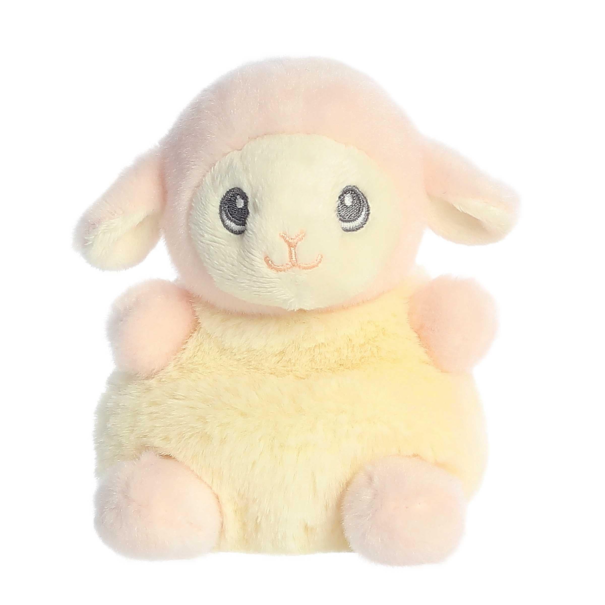 AuroraGentle Lil Biscuits™ Baby Lamb™ Baby Stuffed Animal - Easy to Clean - Imaginative Play - Yellow 5 Inches