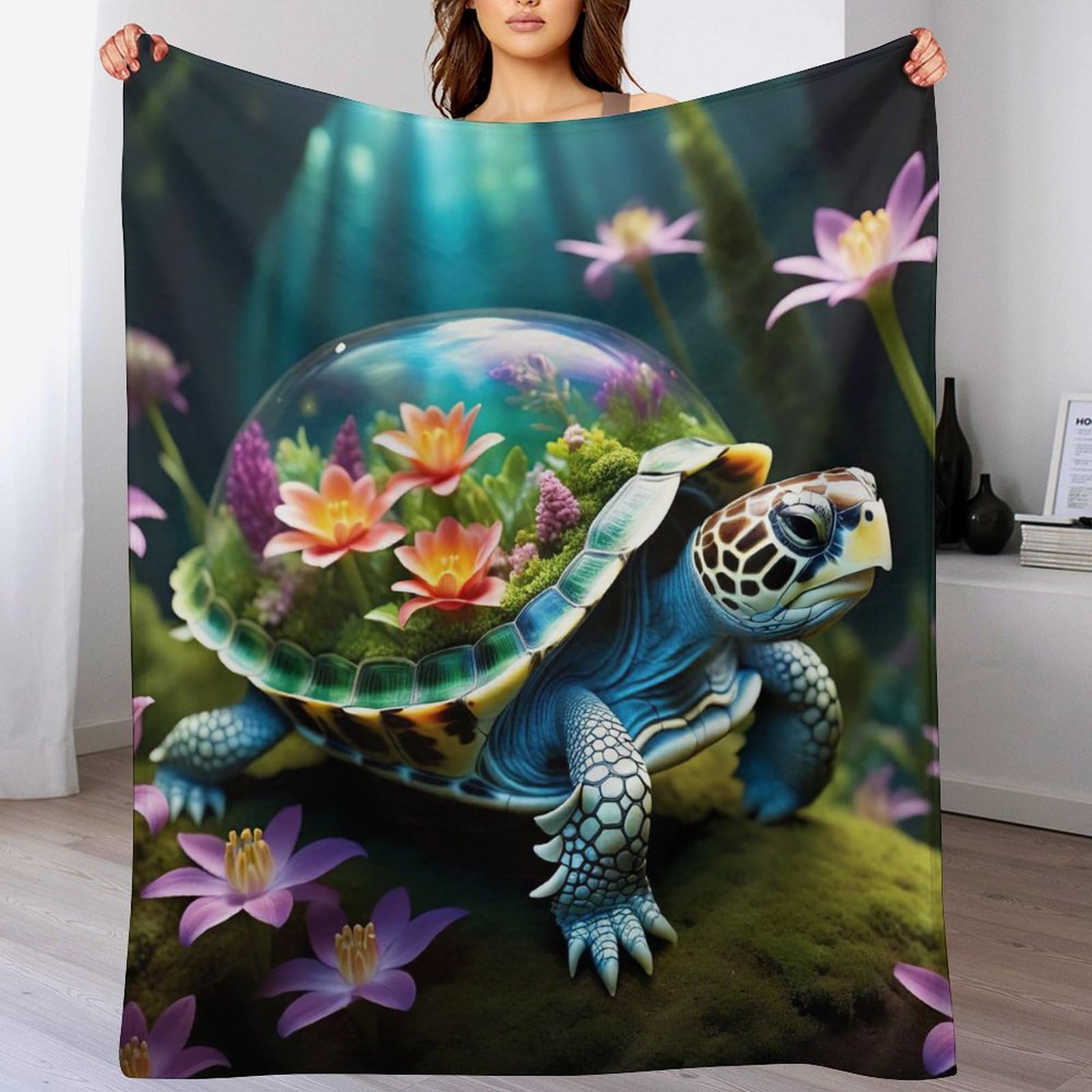 Couverture canapé tortue pour vos moments de détente sur le canapé ou au bureau