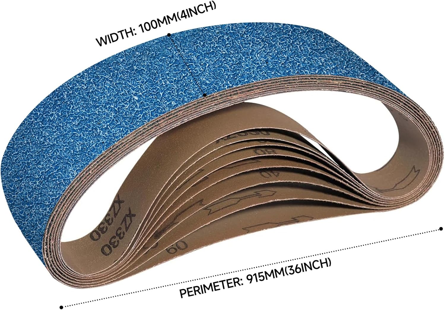 10-Piece 4 x 36 Inch Zirconia Sanding Belts 40-400 Grit, Heavy Duty Long-lasting Sanding Bands for Belt Sander, Rust Paint Removal, Wood Metal Grinding and Finishing