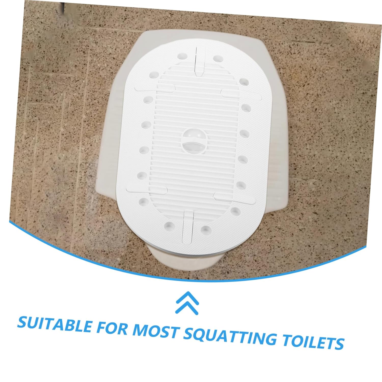 GLEAVI Squatting Toilet Cover Thick Sealed Lid for Squatting Pit Odor Stopper for Bathroom Easy Install Sturdy Plastic Fits Standard Toilets
