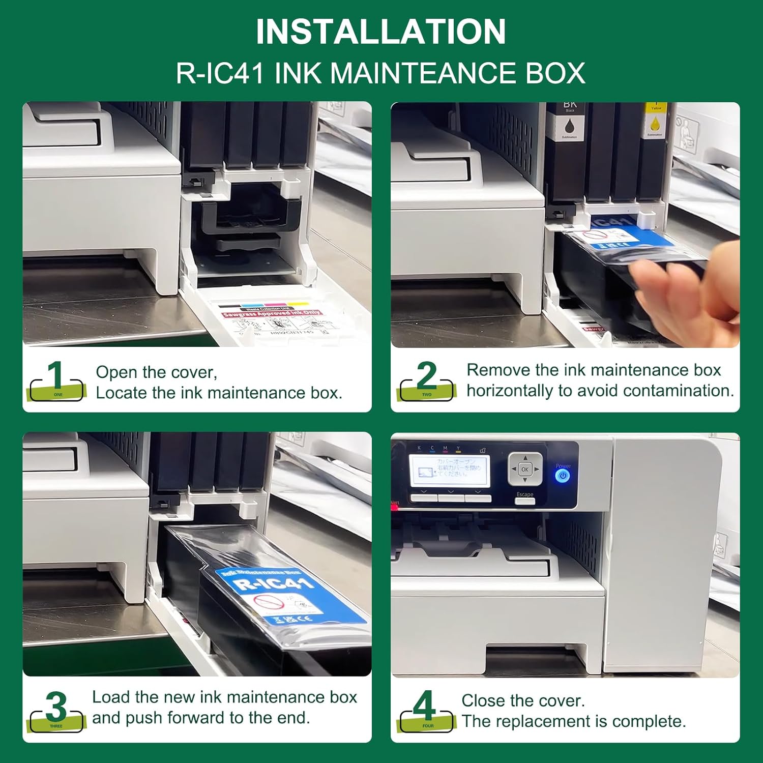Sawgrass Waste Ink Collection Unit Waste Ink Tank Replacement for Sawgrass Virtuoso SG400 SG500 SG1000 SG800 Ricoh GC41 Printer (2 Packs)