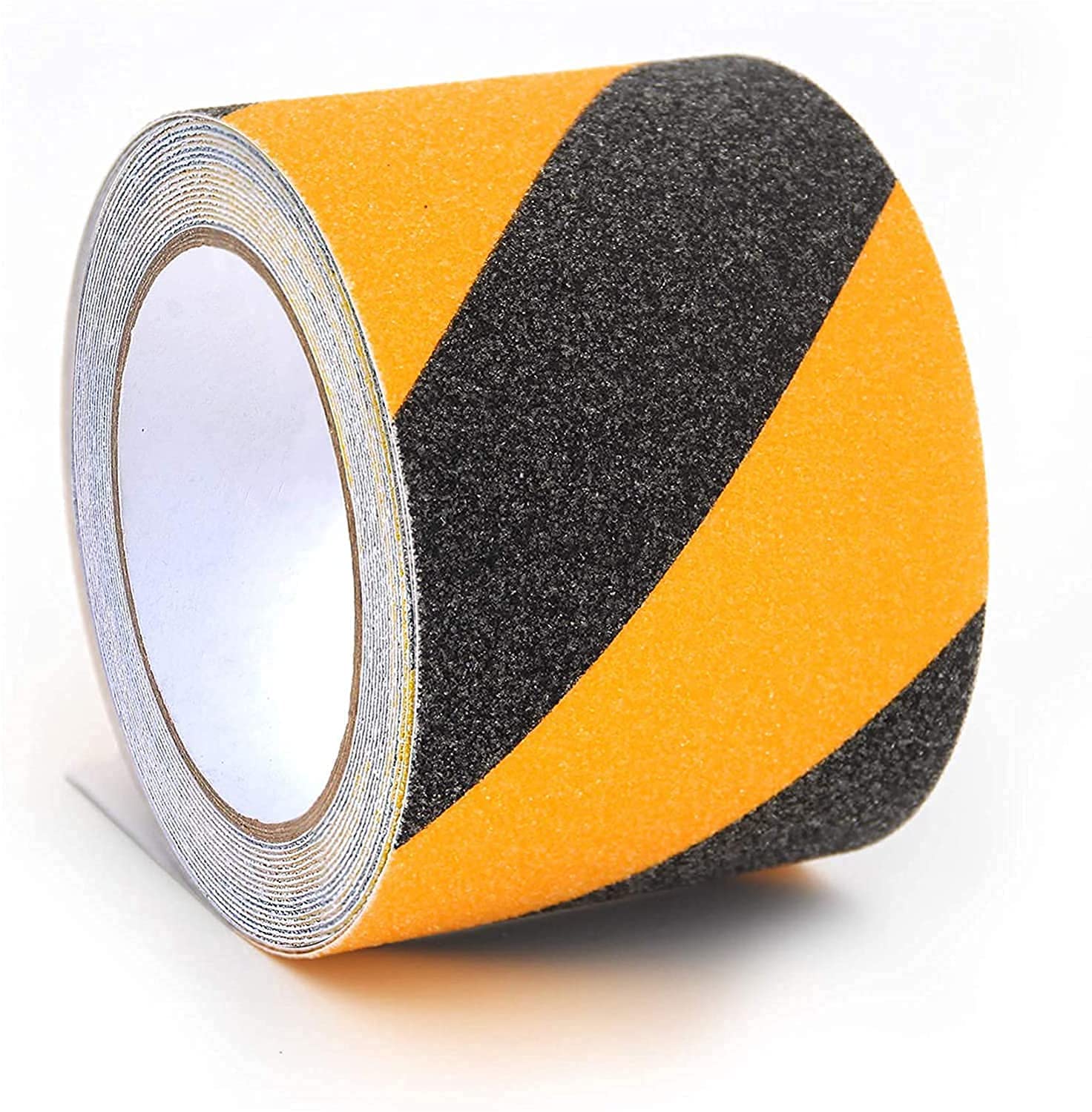 MASTANO Anti Slip Traction Tape - Best Grip Non Slip Tape Outdoor Waterproof, Heavy Duty Traction Tape Rong Grip Abrasive Adhesive Hazard Caution Tape- Black&Yellow | 5 Meter