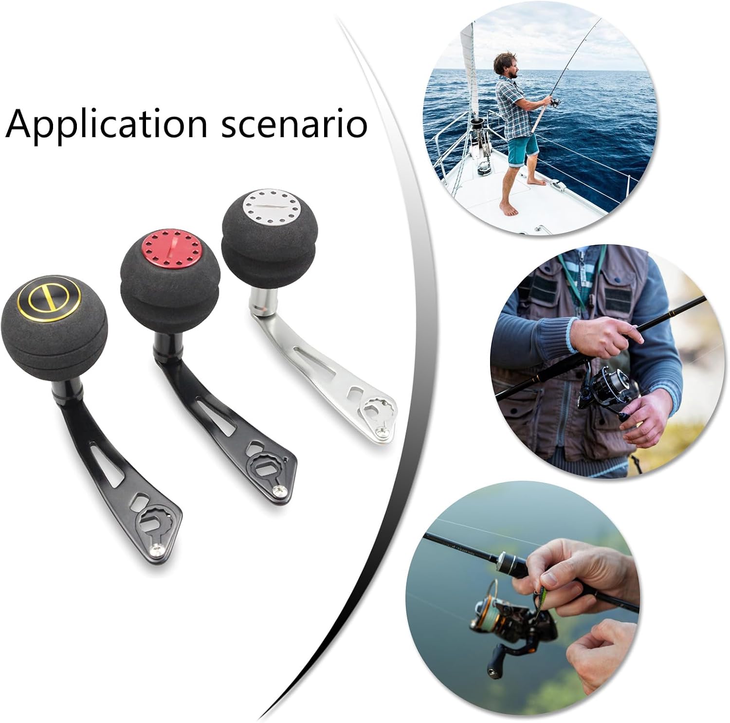 Fishings Reel Handle Power Handle Baitcasting Metal Knob Jigging Grip Attachments Replacement Part Set for Fishing Reel