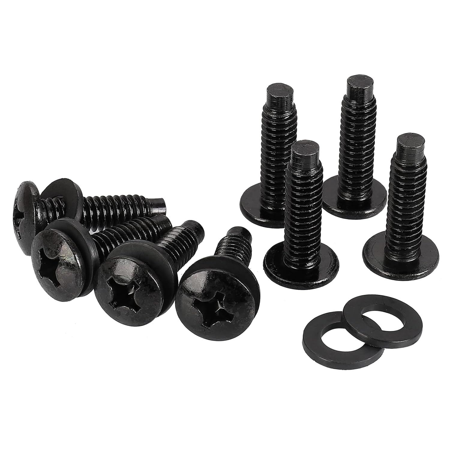 HanTof 12/24 Rack Screws and Nylon Washers,60 Sets Rack Mount Screws for Recording Studios,Audio