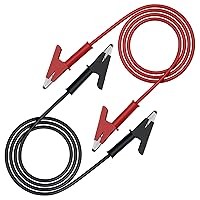 Vista 1 de 2 cables de clip de cocodrilo de doble extremo de 1000 V para pruebas eléctricas, 3.3 pies, cables de prueba con pinzas de cocodrilo y cables