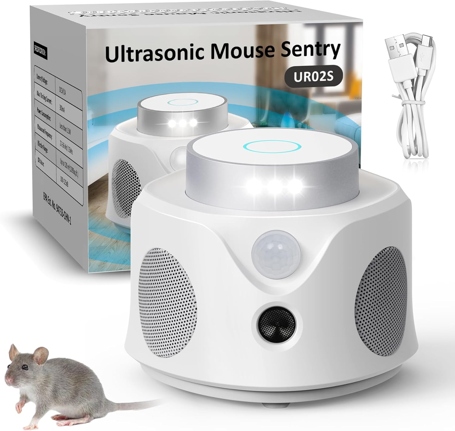 ULTRABOT Electronic Ultrasonic Repellent Indoor Mouse Control Plugin Rodent
