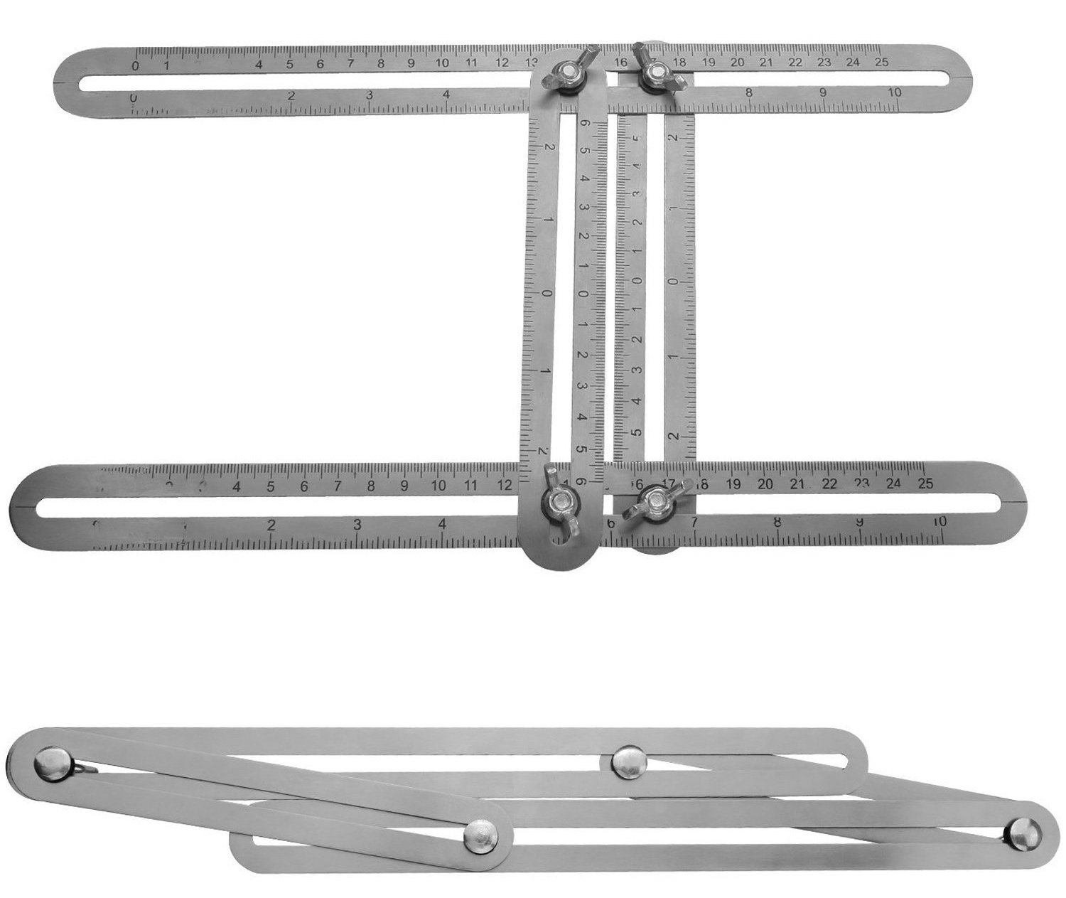 SixSupply Multi Angle Measuring Ruler |Features high-Grade Stainless Steel | Ultimate 836 Angleizer Template Tool/Layout Tool Measurement for Handymen, Builders, Craftsmen, DIY-ers