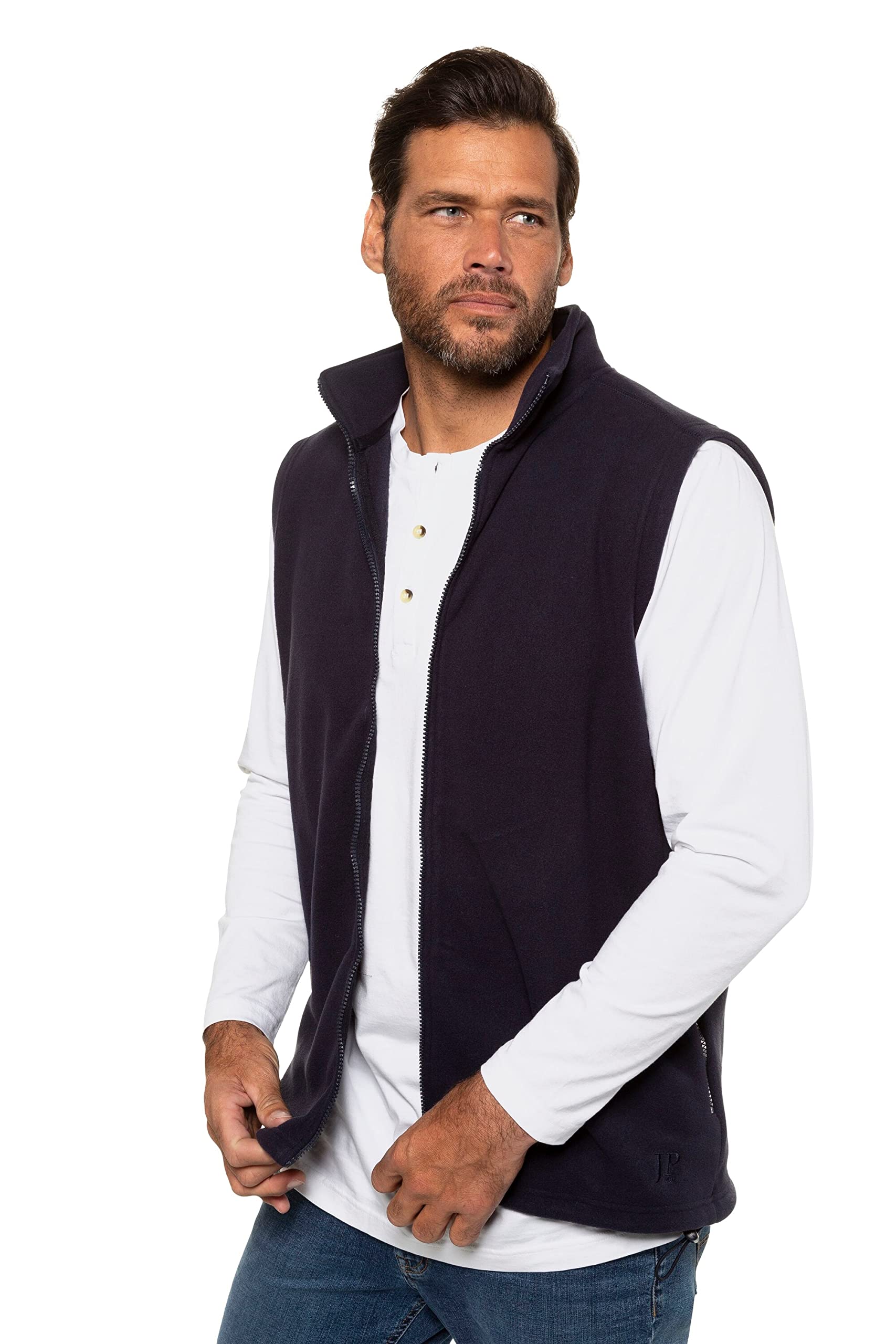 JP 1880 Men's Big & Tall Fleece Vest Navy XXXX-Large 723305 70-4XL