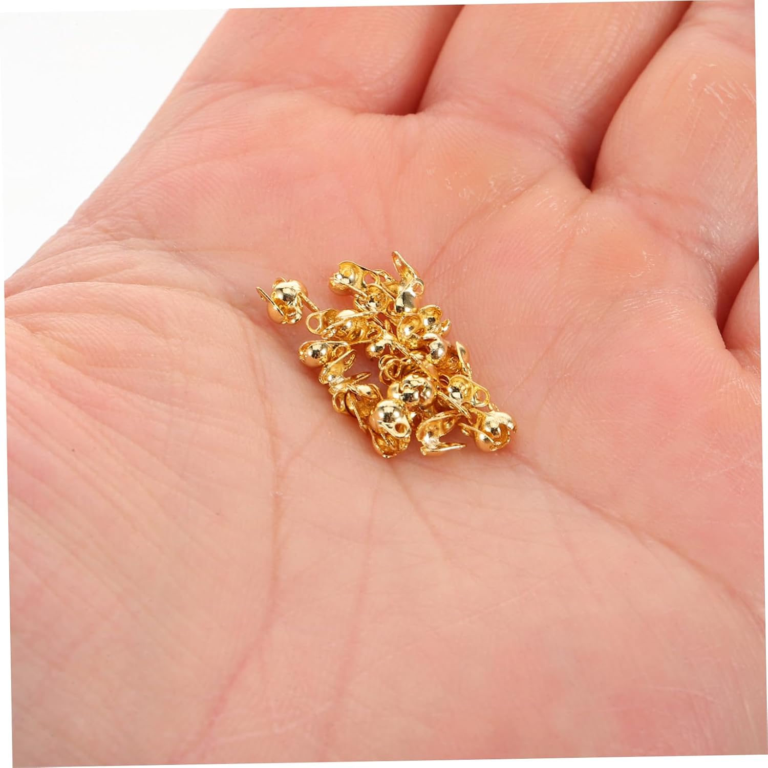 150pcs Metal Calottes Crimp Beads End Caps for DIY Jewelry Making Durable Connector Components for Necklaces Bracelets and Crafts Stylish Design for Professional Finish
