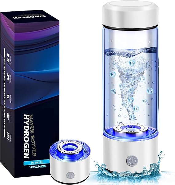 Hydrogen Water Bottle Generator, Portable 1600ppb Hydrogen Water Machine with SPE/PEM Technology