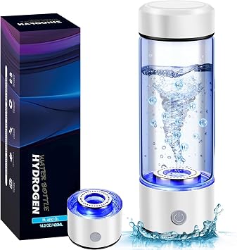 Hydrogen Water Bottle Generator, Portable 1600ppb Hydrogen Water Machine with SPE/PEM Technology