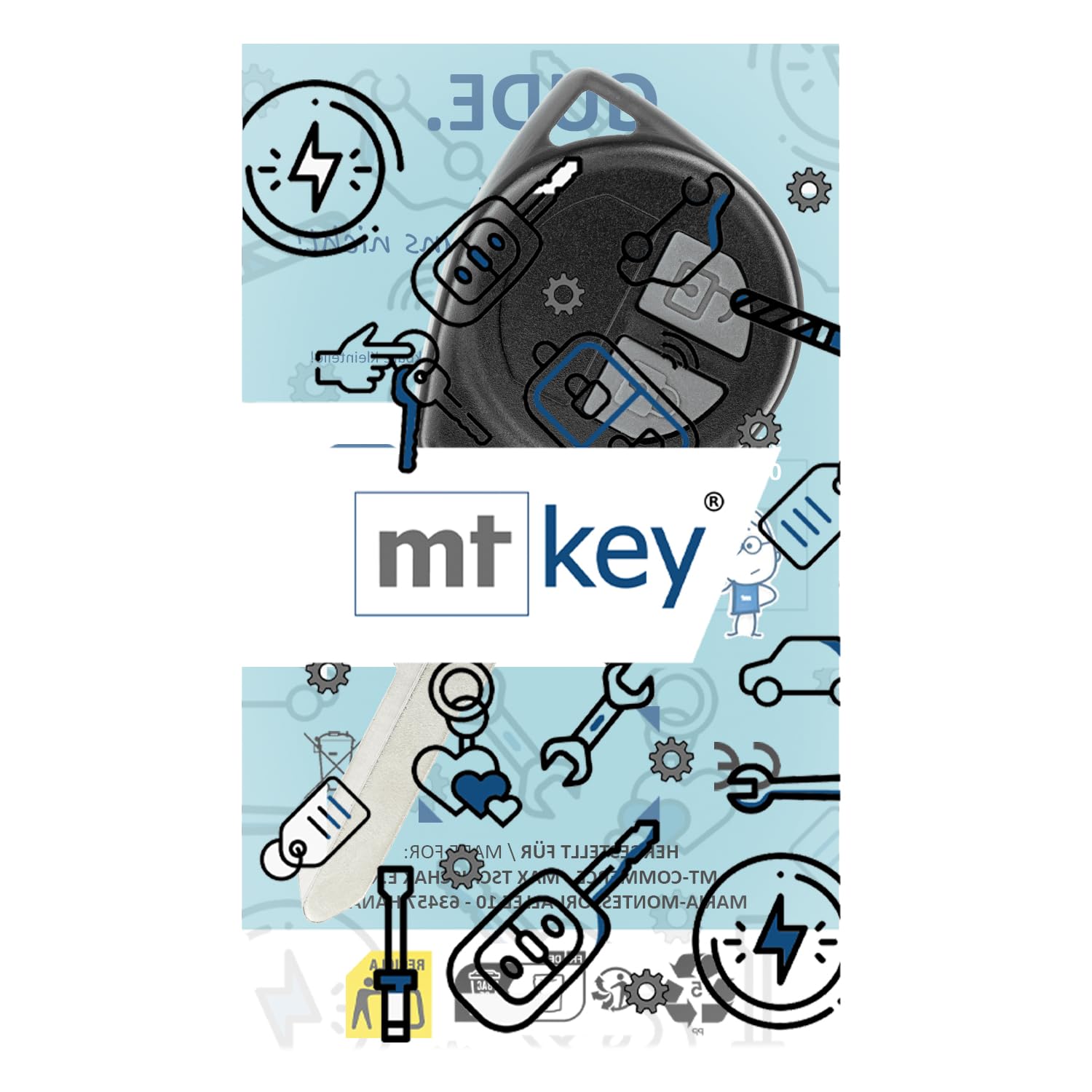 MT-KEY 2 Tasten Funk Schlüssel 434MHZ kompatibel FIAT Sedici Opel Agila Suzuki SX4 Grand Vitara JT Splash Swift 433,05MHz Autoschlüssel