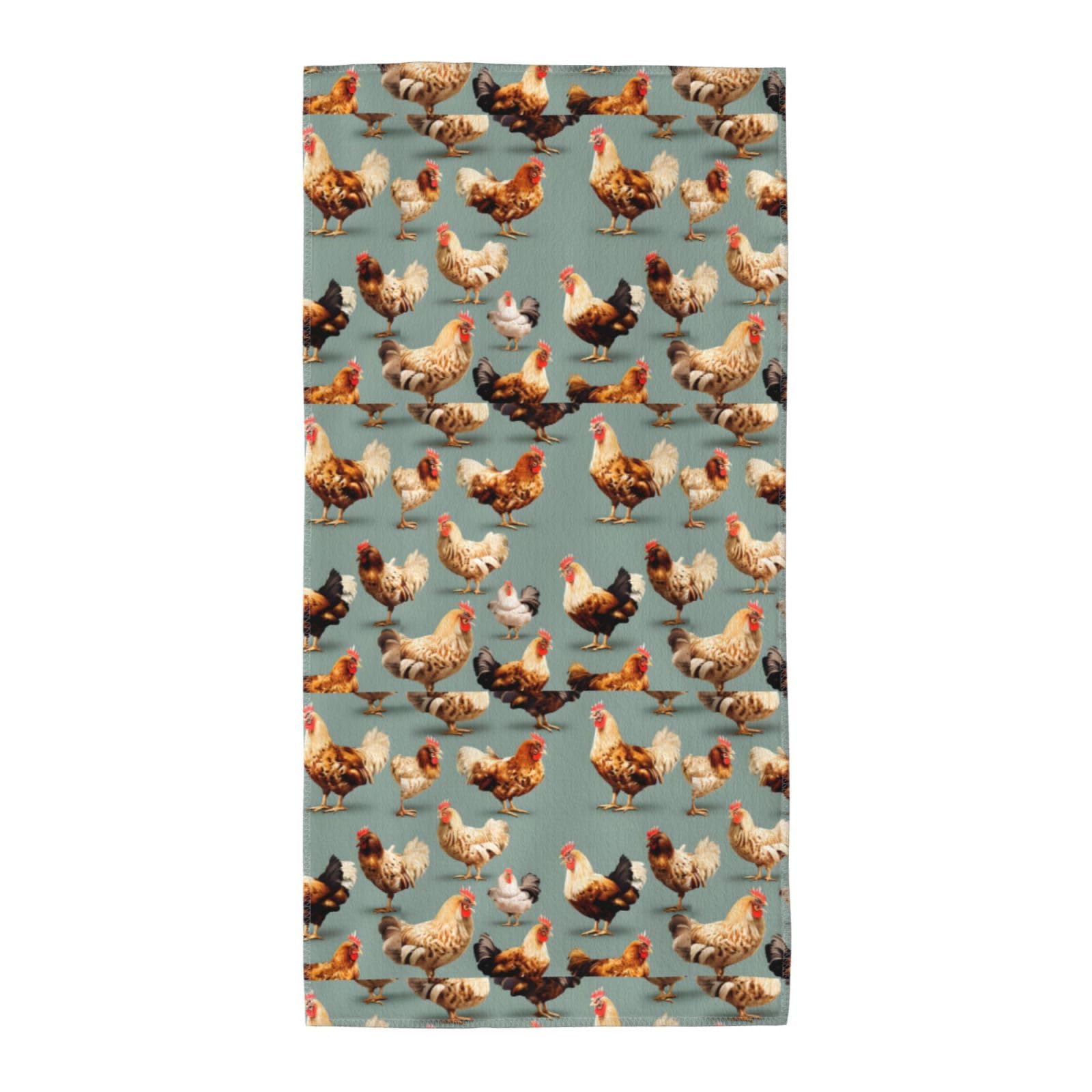 Oazcvbnn Unisex Black Chicken Prints Print Extra Long Beach Towel Soft Comfortable Quick-Dry Gym Hiking Picnics Swimming