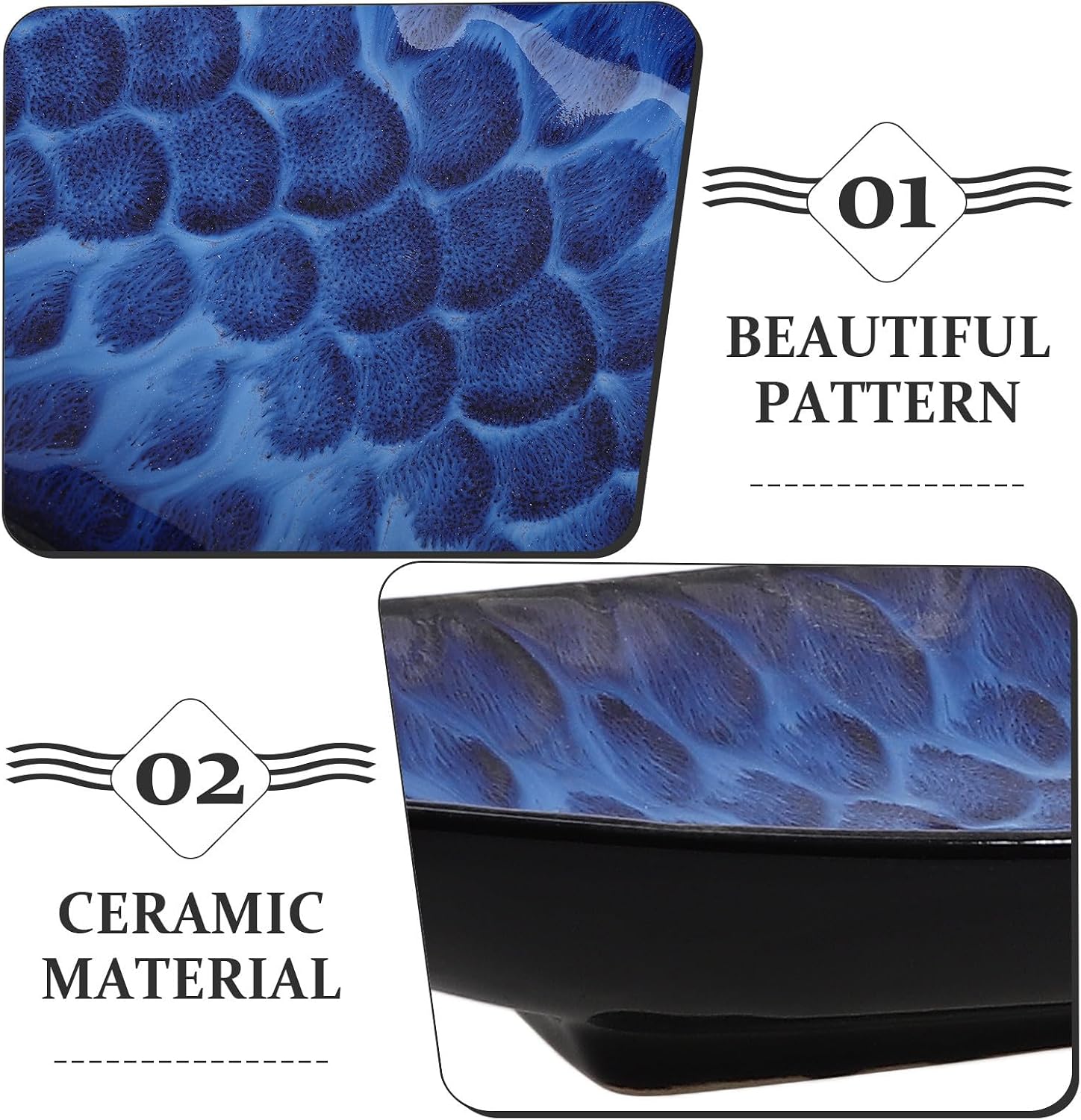 Homoyoyo Ceramic Fish Serving Plate Long Boat Shape Stylish Japanese Sashimi Plate Easy to Clean Food Placement Dish for Western Restaurant and Home Use