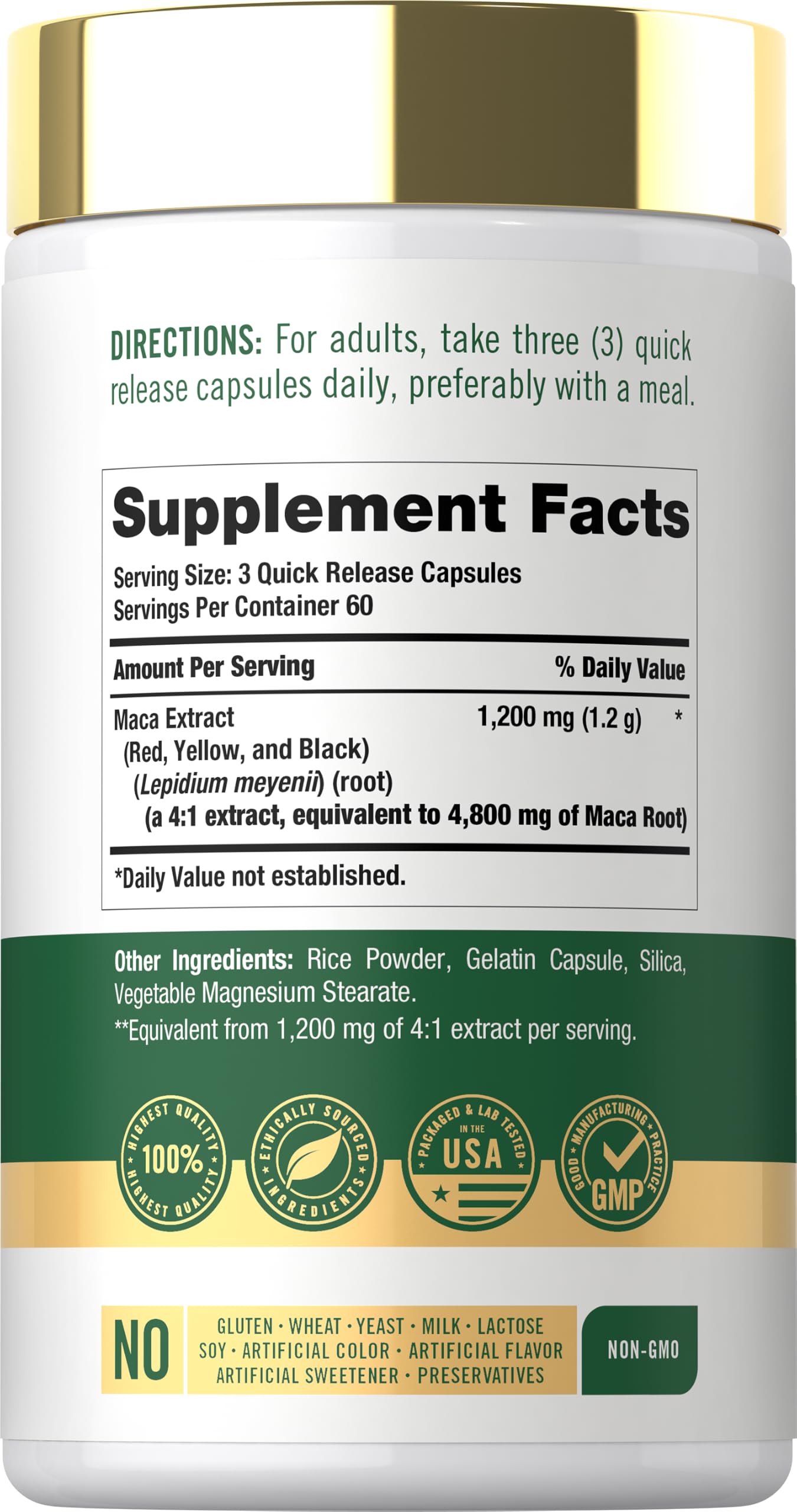 Carlyle Maca Root Capsules for Women & Men | 180 Count — Amazon image 2
