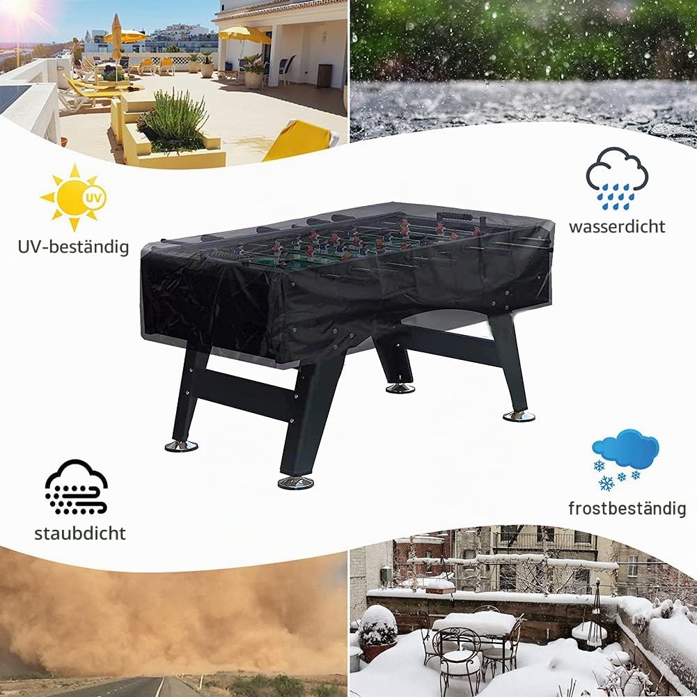 Kickertisch Tischkicker-Abdeckung aus 420D Oxford-Gewebe wasserdicht UV- und staubabweisend Tischfußball-Abdeckung 160 x 115 x 50 cm
