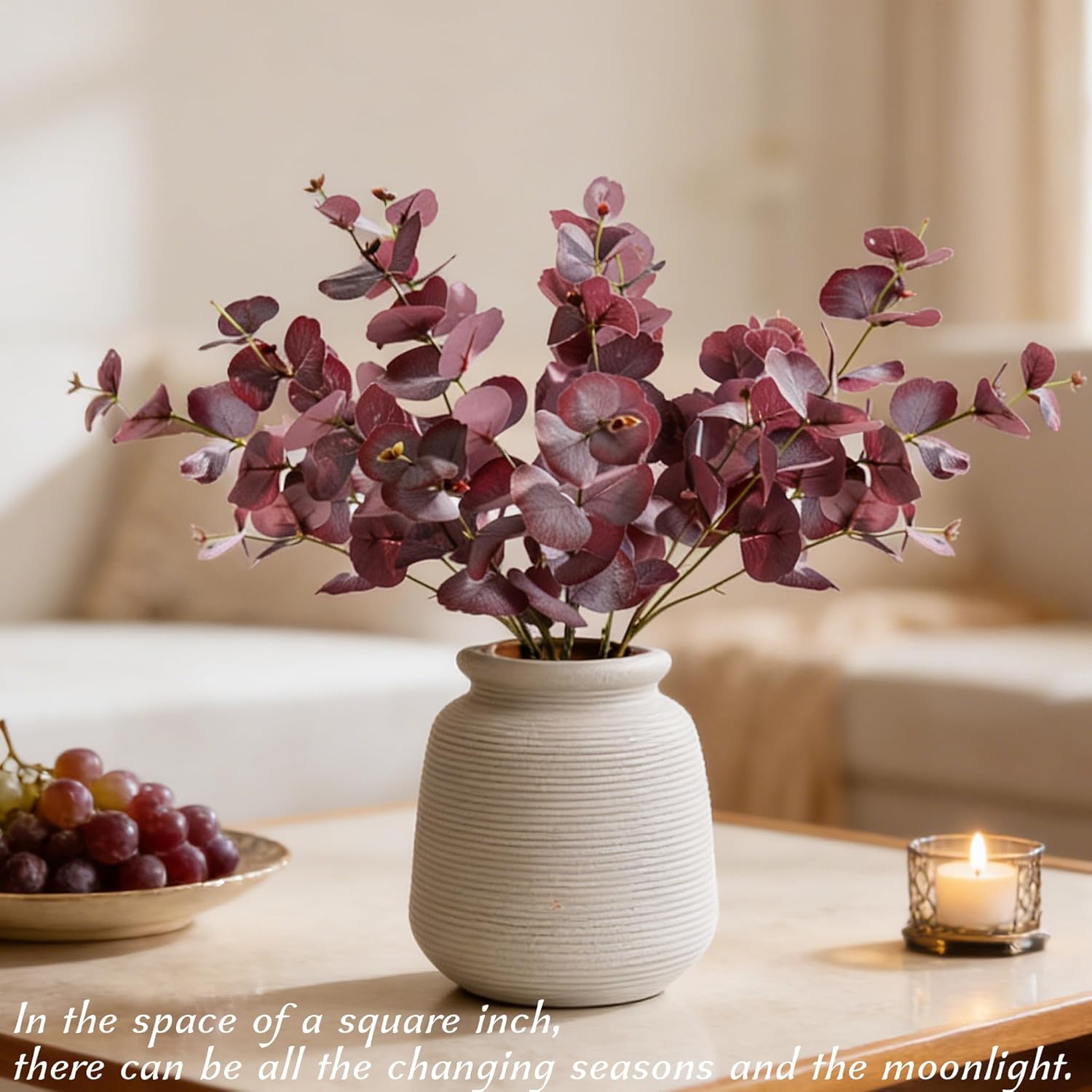 Ceramic Vase Set of 2, 7.1" Handcrafted Rustic Flower Vases for Modern Home Decor, Boho Farmhouse Decorative Vases for Living Room, Table, Shelf, Ideal Gift for Mother's Day, Birthday, Housewarming