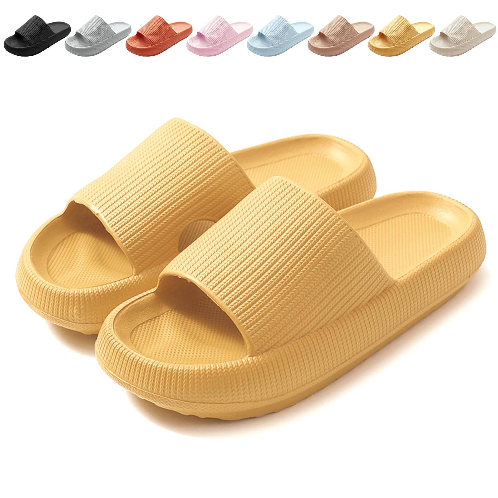 BHFRGAS Sliders Cloud Slippers Women Men，Non-Slip Mens Womens Slippers Cloud Sliders，Soft Flip Flops with Thick Sole for Shower Bathroom Pool Beach — view 11