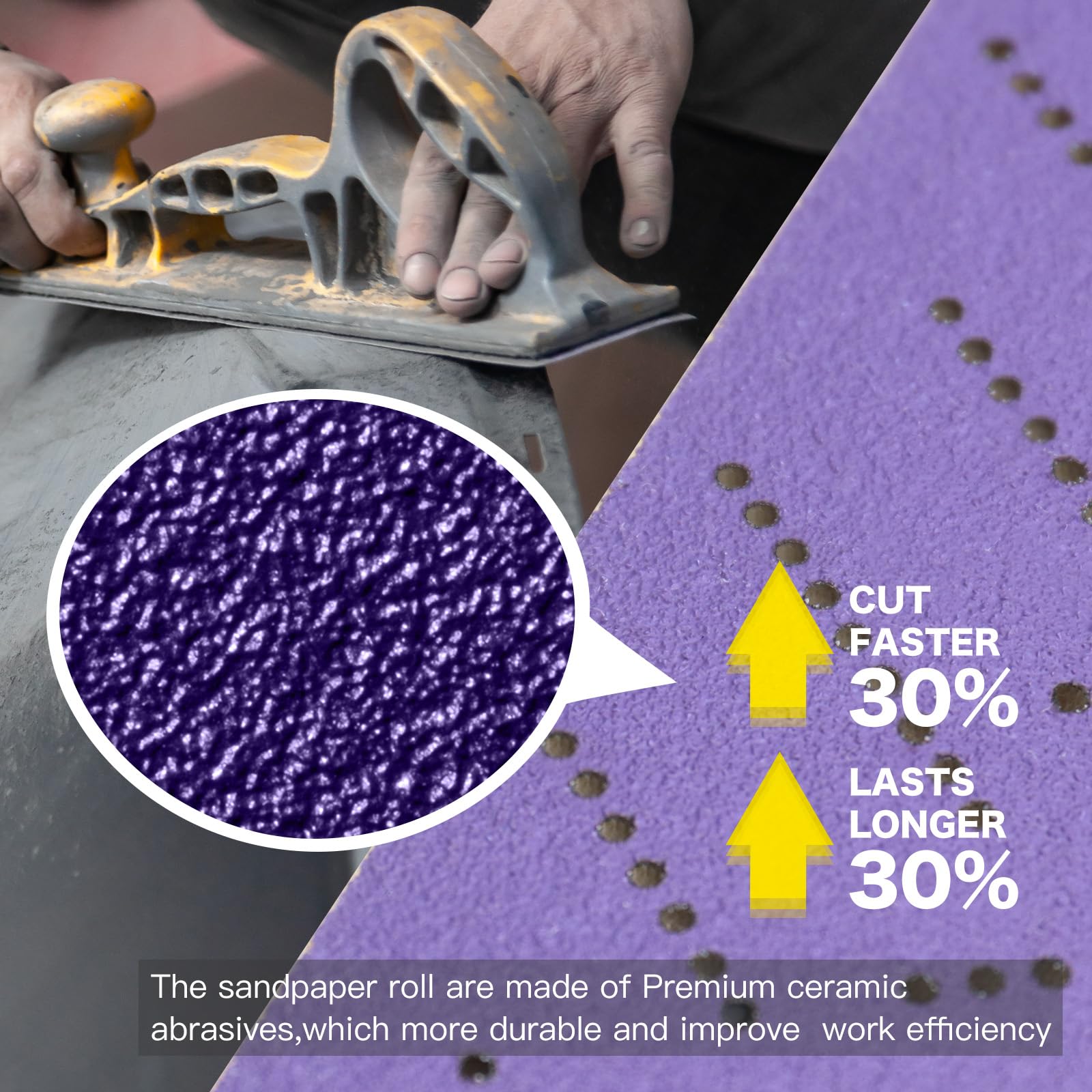 Shineboc Schleifrolle Körnung 120 - 70mm X 12m Keramik Schleifband