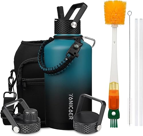 Miniatura 15 de Botella de agua aislada de 40 onzas, acero inoxidable al vacío de triple pared (apta para lavavajillas), a prueba de fugas y sin BPA, jarra frasco