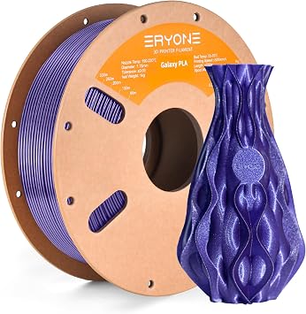 ERYONE Galaxy PLA 3D Printer Filament, Sparkle Glitter PLA, 1.75mm +/-0.03mm, 1kg2.2LBS/Spool, Christmas Filament, Galaxy Purple