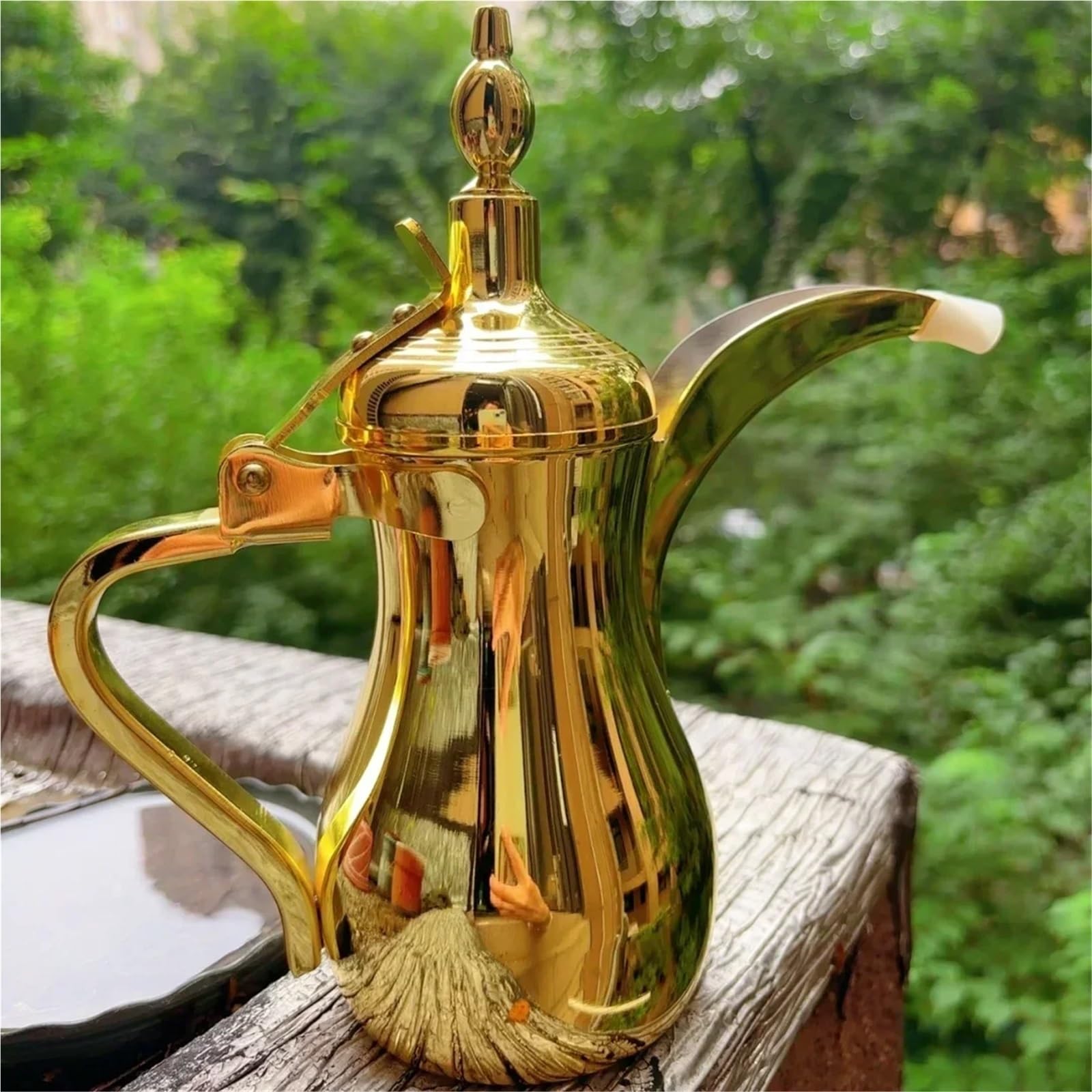 Aceitera Acero Inoxidable Tetera de café árabe 500/700ML, ollas plateadas doradas, tetera estrecha, té boca larga, cafetera portátil