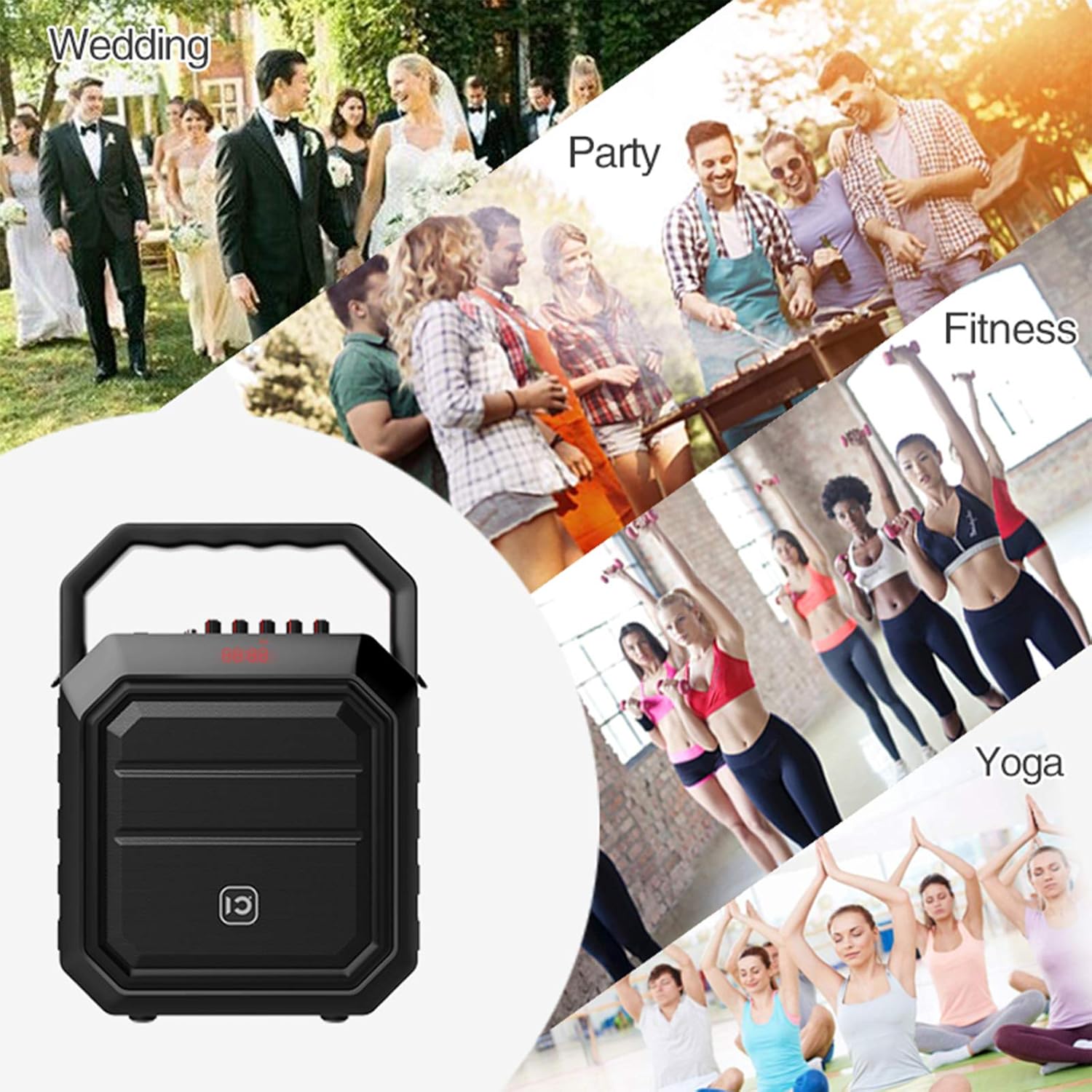 Super Big Clearance! Portable Voice Amplifier Pa System Wireless Handheld Microphone with Speaker Sound Amplification Megaphone Karaoke Player Amp for Meeting, Presentation, Wedding, BBQ, Outdoor Activities, etc