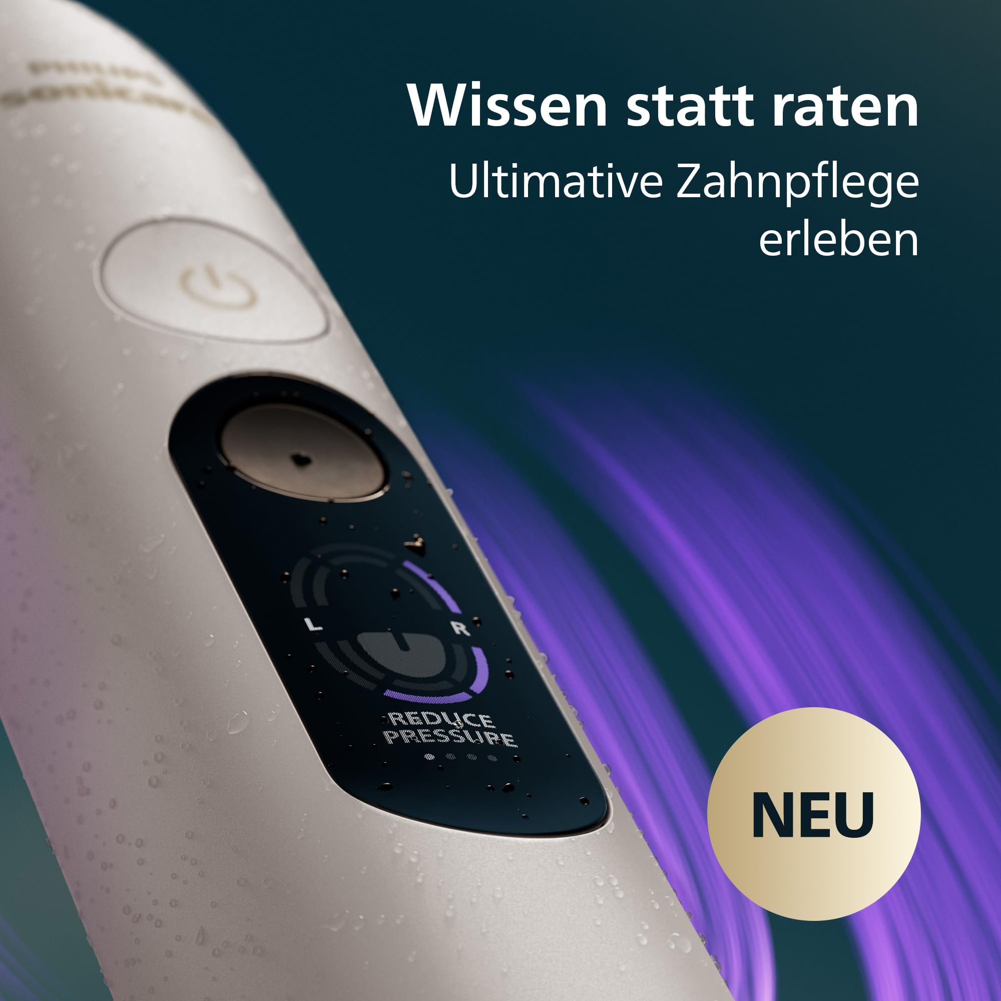 Philips Sonicare Next-Generation DiamondClean 8000 elektrische Zahnbürste - mit intelligenter Andruckkontrolle und 15 Einstellungen, Pulverweiß, HX8311/11