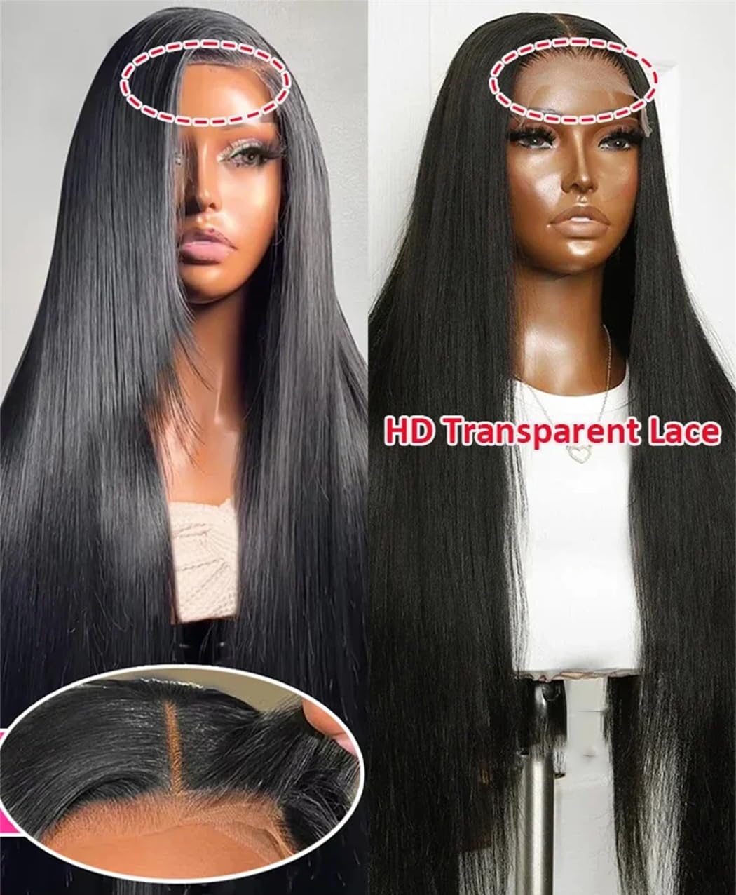 Women's Brazilian Human Hair Lace Front Wig 13X6 13X4 5X5 HD Transparent Lace Straight Wig 20-44 Inches Natural Color