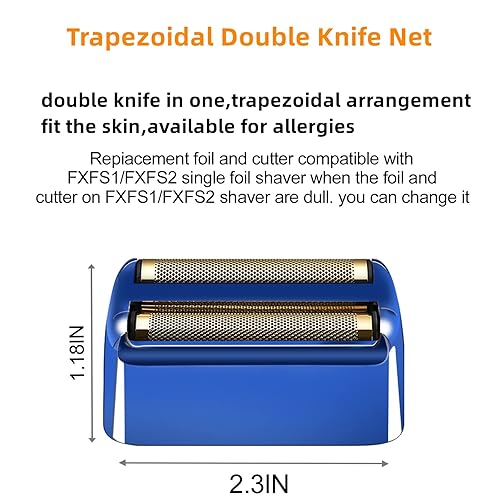 Miniatura 2 de Paquete de 2 láminas de repuesto para afeitadora y cortadores compatibles con BaBylissPRO Double FXFS2 de repuesto de lámina de metal para