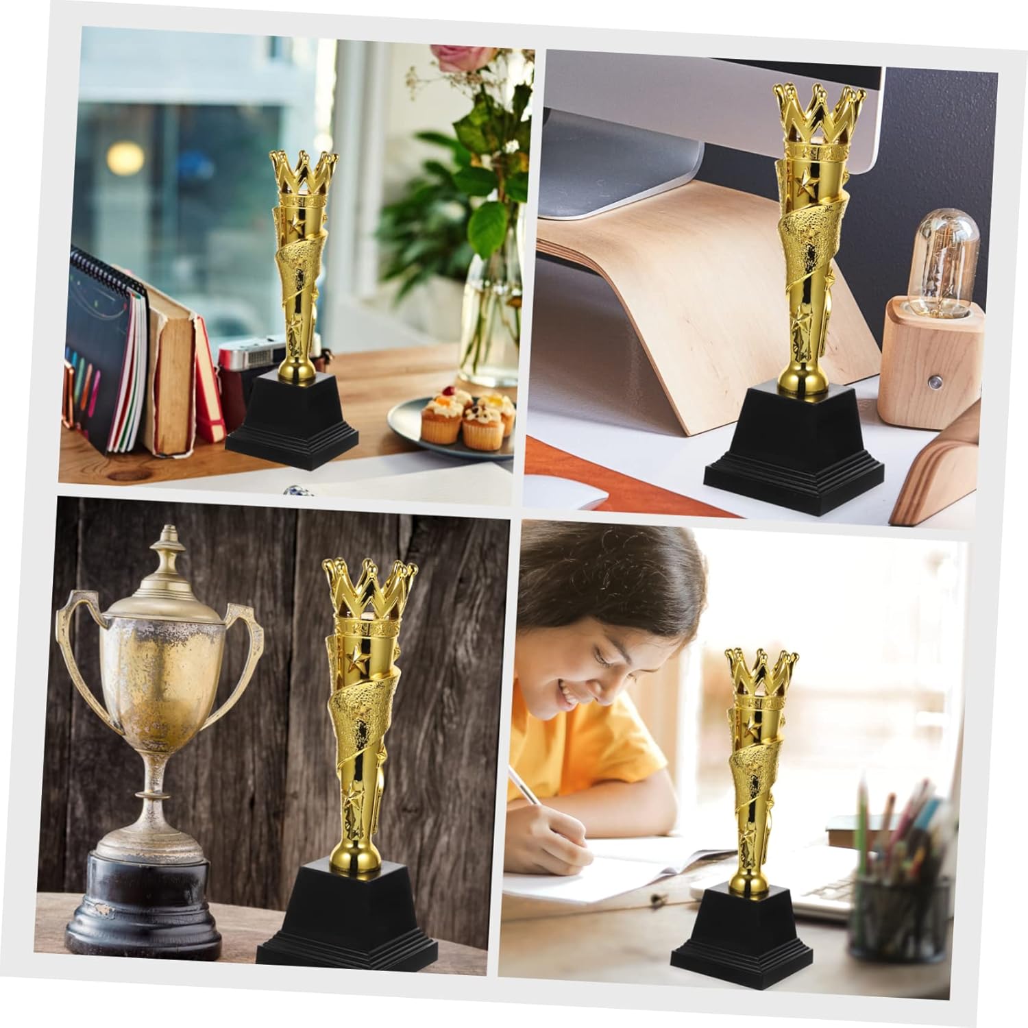 Mikikit Delicate Boys and Girls Trophy Chic Compact Award for Desktop Decor Encouraging Participation Competitions Smooth Edges for Safe Handling for Parties and School Events