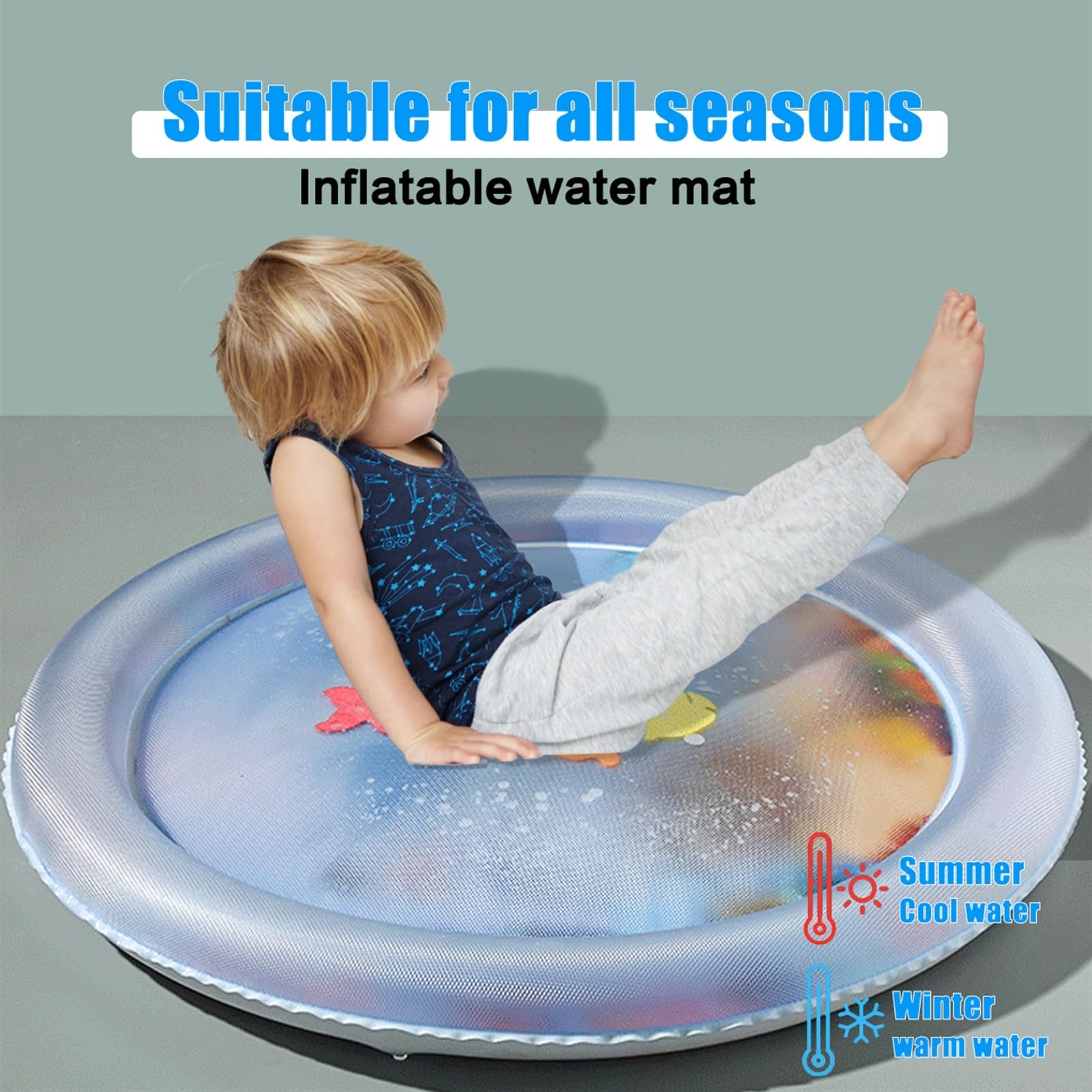 Verbessertes verdicktes Haustier-Wasserbett, sensorische Wassermatte, kühle und bequeme aufblasbare Wassermatte, geeignet für Haustiere, um Fische zu spielen, sensorische Wassermatte, verdickte