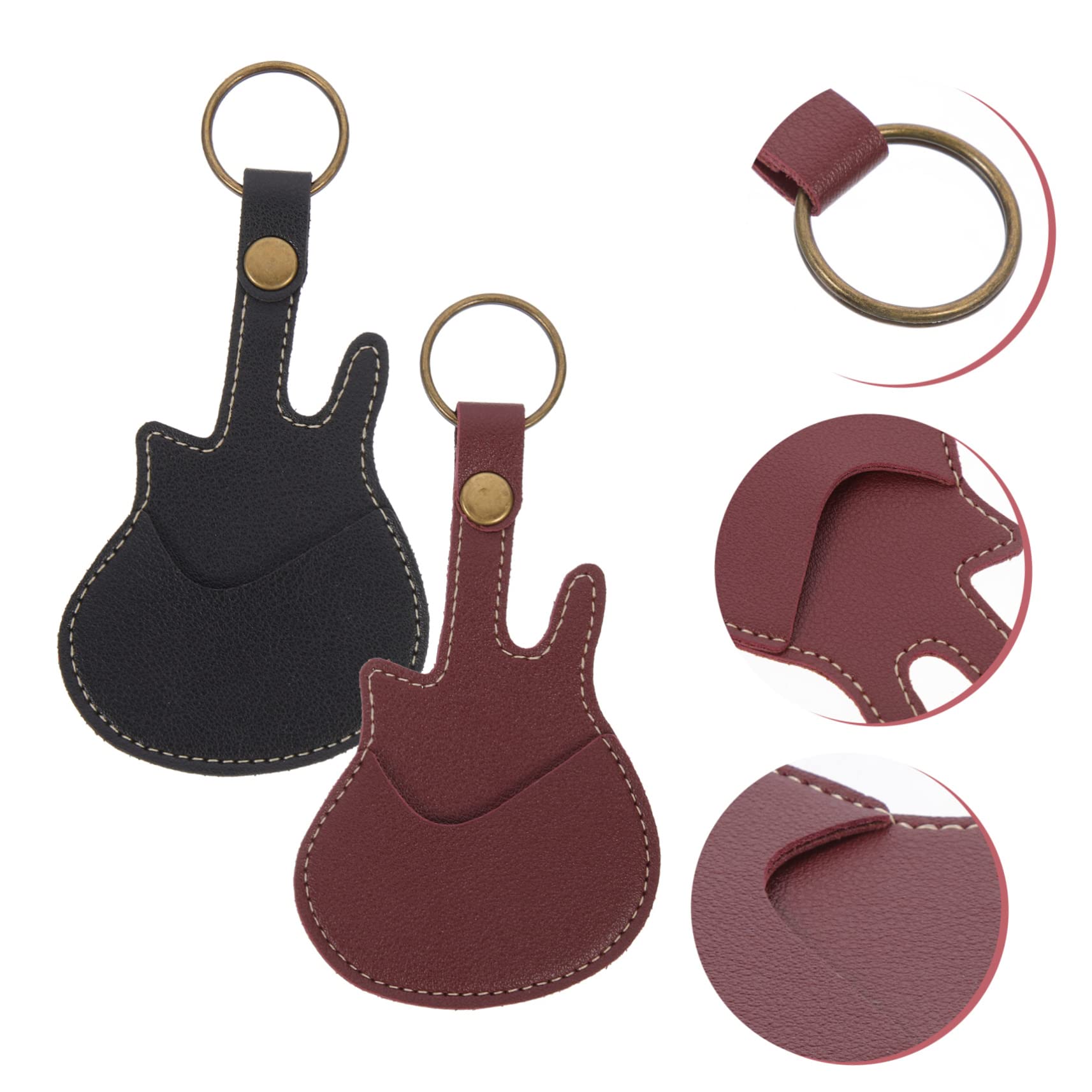 VICASKY 10 Piezas Recoger Bolsa de Almacenamiento Bolsa de Almacenamiento para púas de Guitarra Anillo de Guitarra Estuche para púas de Guitarra Portapúas portátil de Guitarra Cuero