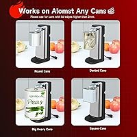 Vista 2 de Davivy Abrelatas eléctrico de acero inoxidable, abrelatas grande y alto con afilador de cuchillos, abrelatas eléctrico de pie para personas mayores