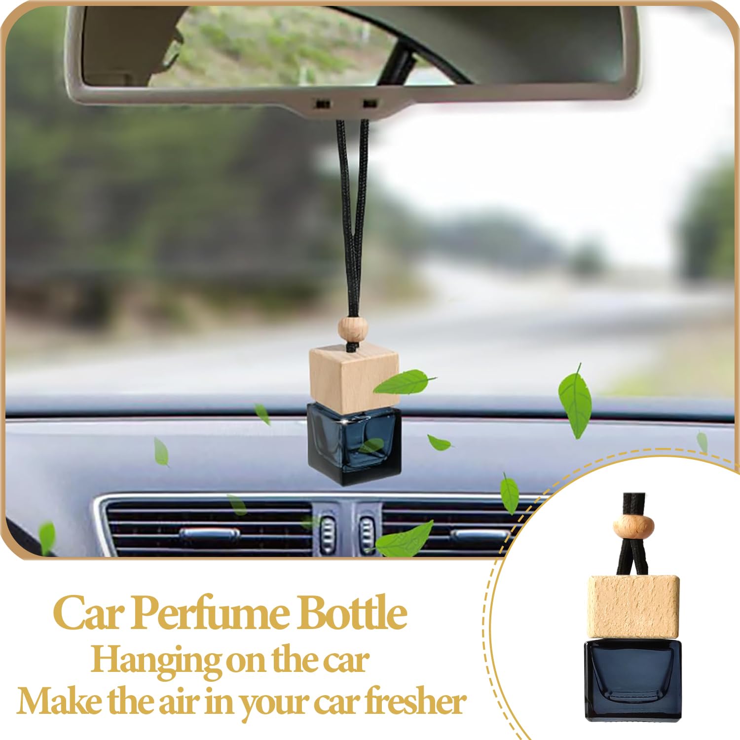 ESEWALAS 20 Diffusori Deodorante Per Auto In Vetro 8ml - Vuoti Con Tappo In Legno, Porta Profumo Per Aromaterapia, Accessori Auto Decorativi