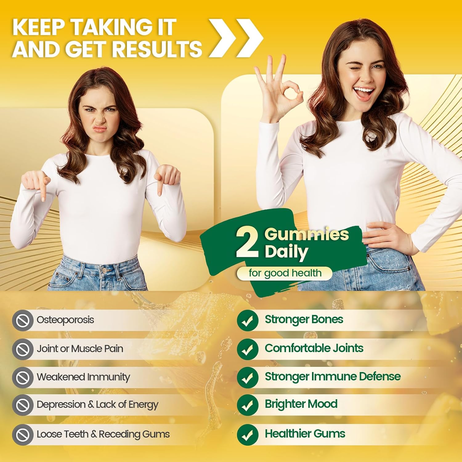 VivoNu Vitamin D3 K2 Gummies, 2 Bottle Magnesium Glycinate 500mg, Magnesium Supplement with Vitamin B6 for High Absorption, Non-GMO, 240 Vegan Capsules