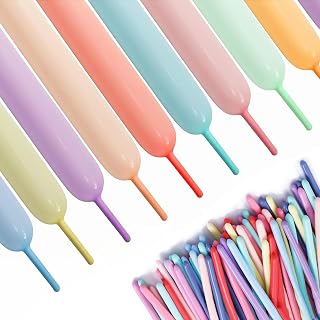 260 Pastel Multicolor Balloons, Thickened 100 Pack Long Twisting Skinny Magic Assorted Colors for Arch, Animals, Clown, Birthdays, Party, Baby Shower Decorations Supplies