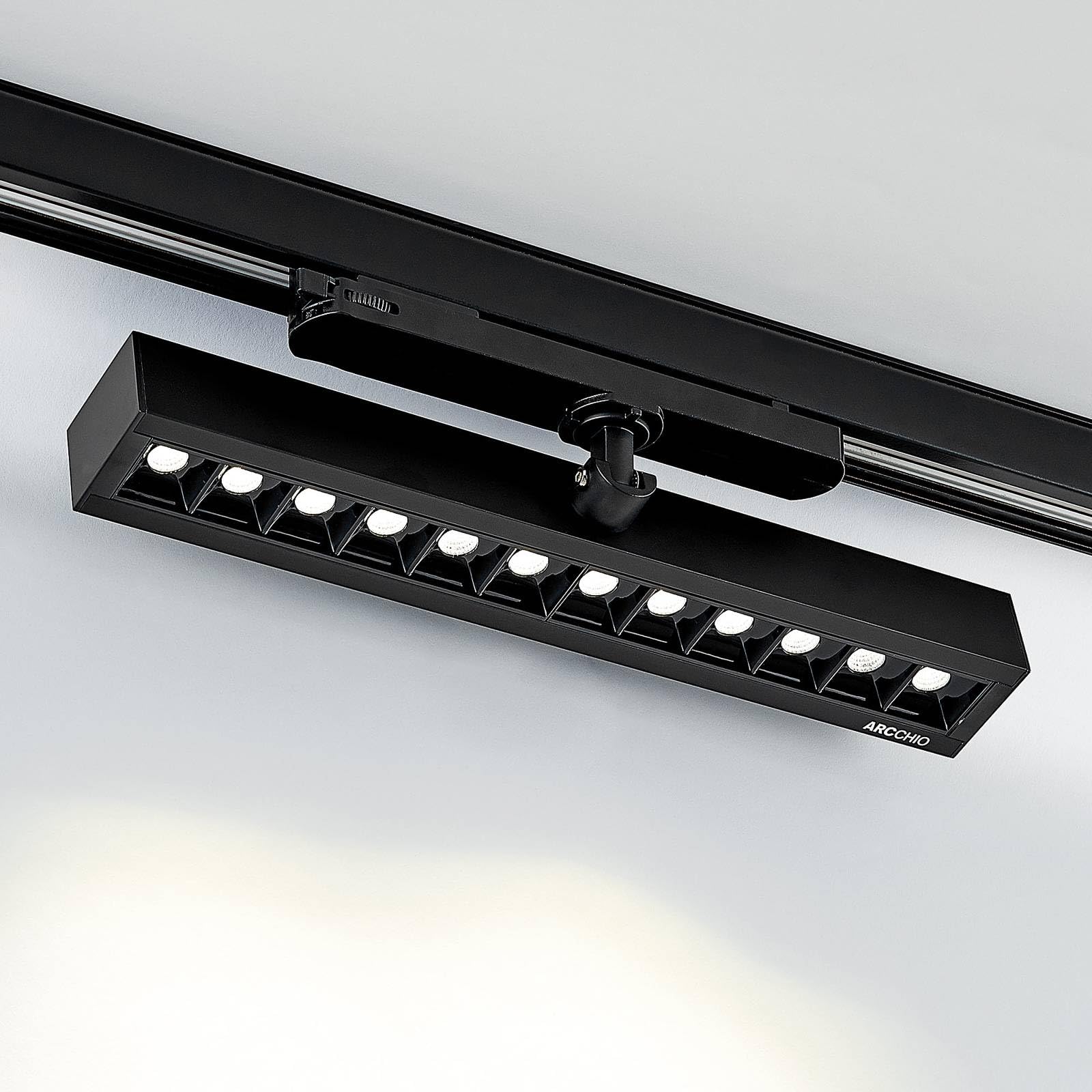 Arcchio LED Stromschienenstrahler Millay (Modern) in Schwarz aus Aluminium (1 flammig,) Arbeitszimmerleuchte