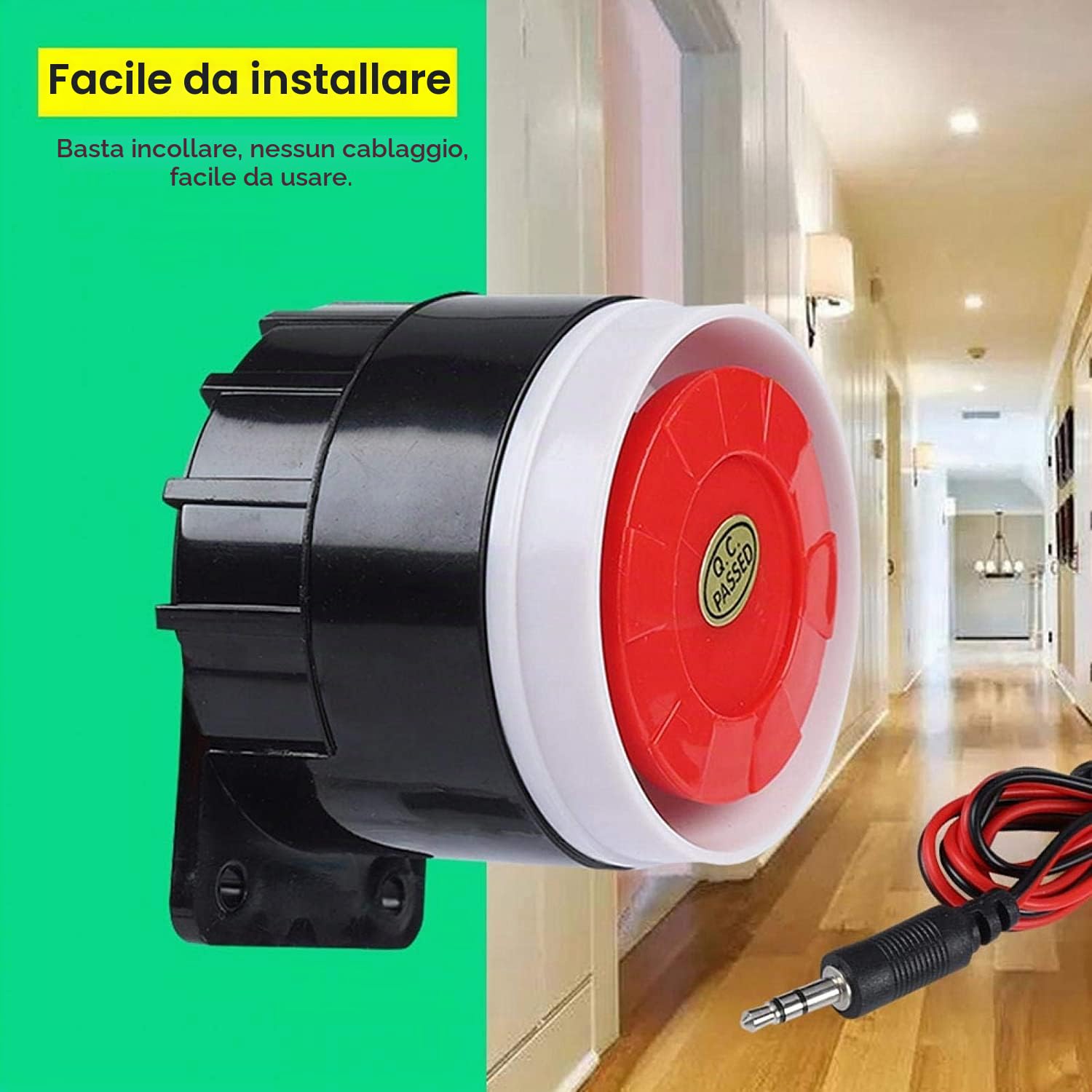 Sistema Di Allarme Cablato Di Sicurezza Domestica Con Sirena 110 dB - Mini Tromba DC 12V - Sistema Di Sicurezza Sonoro